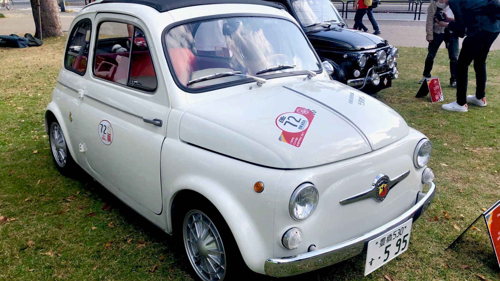 White 1964 Fiat-Abarth 595, front three-quarter view