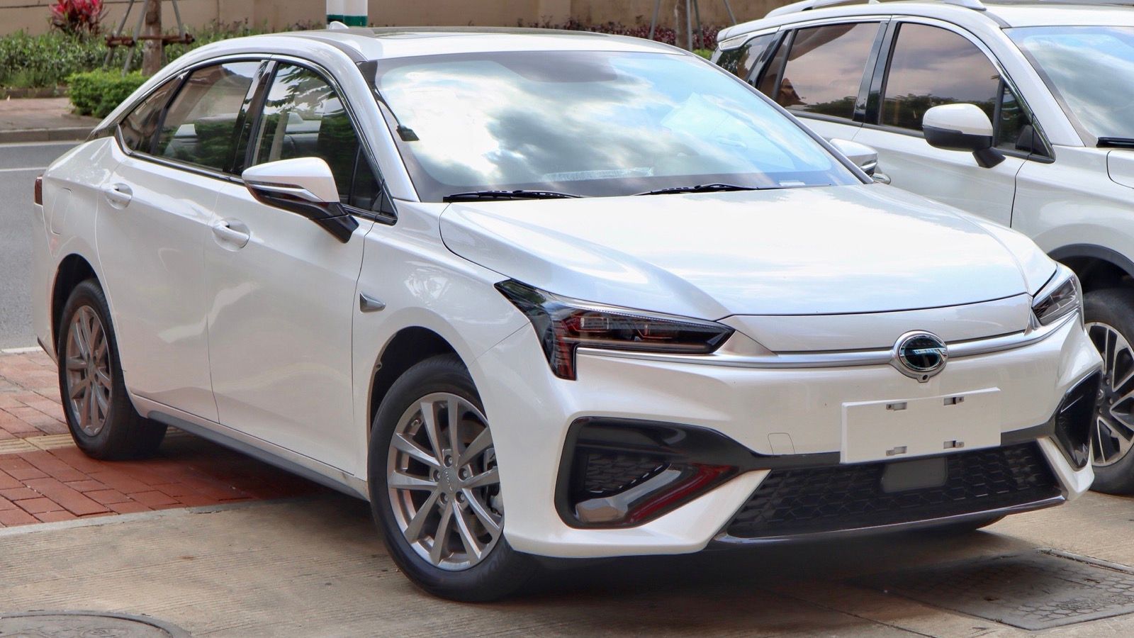 2019 GAC Aion S sedan, front three-quarter view