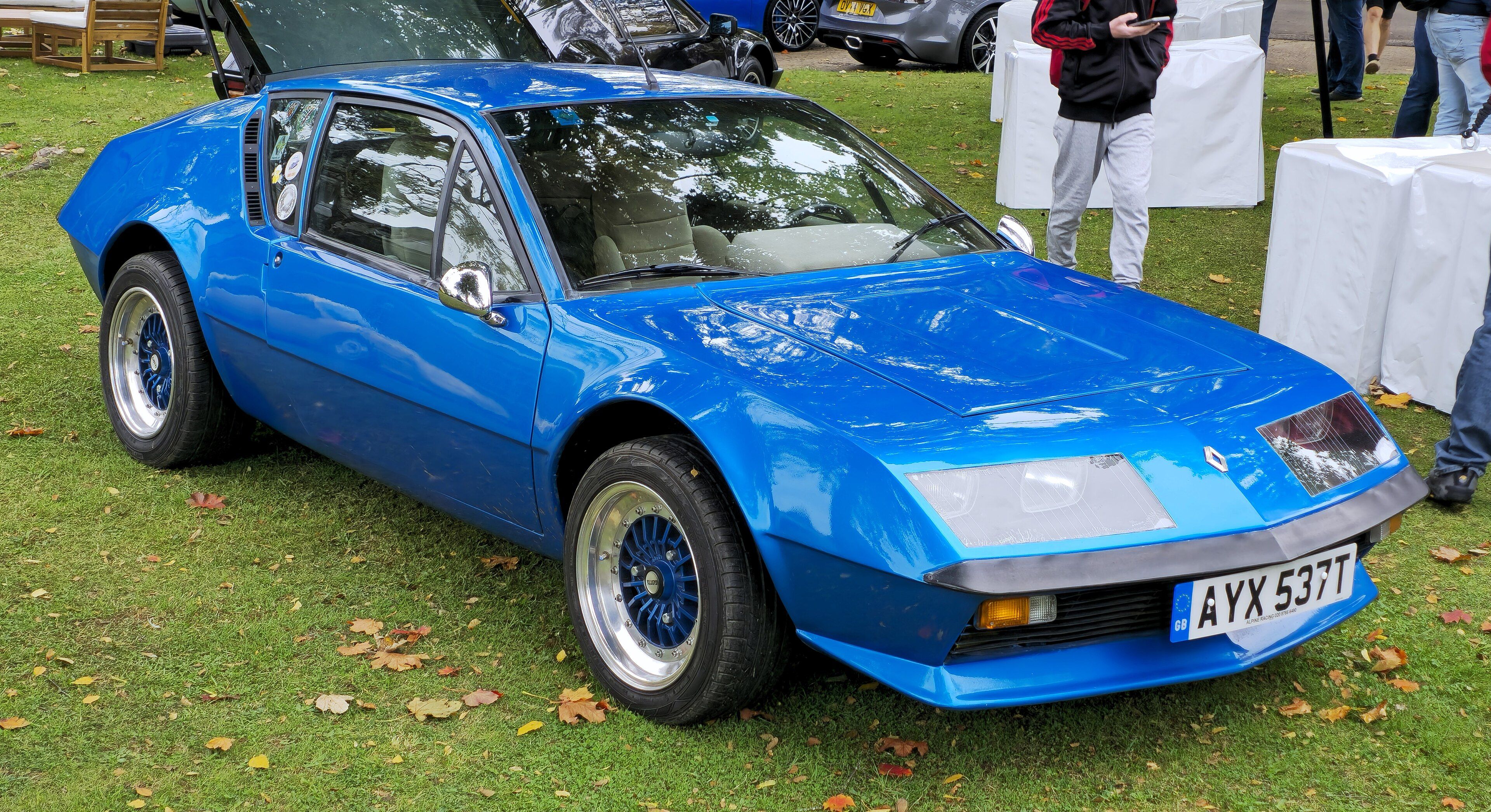Blue 1979 Renault Alpine A310 V6, front three-quarter view