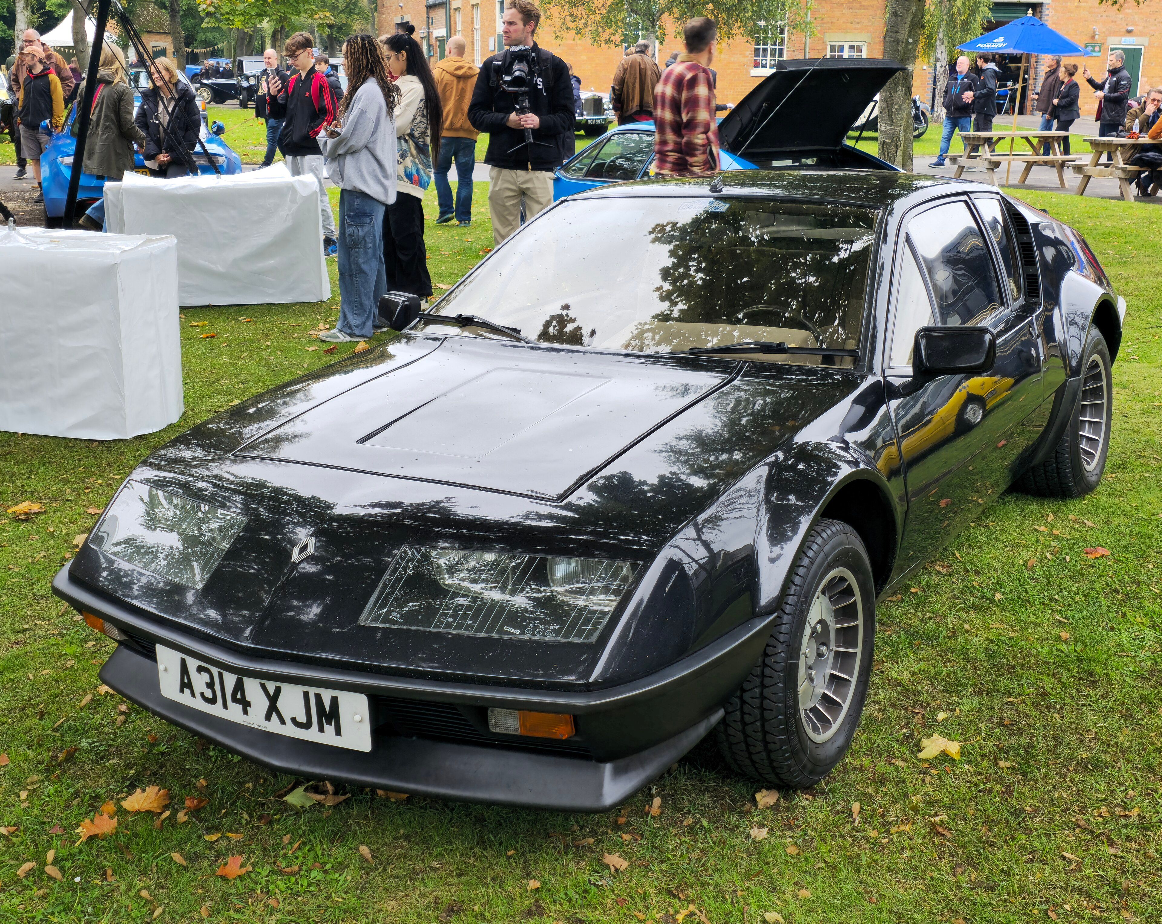 Black 1984 Alpine A310 V6, front three-quarter view