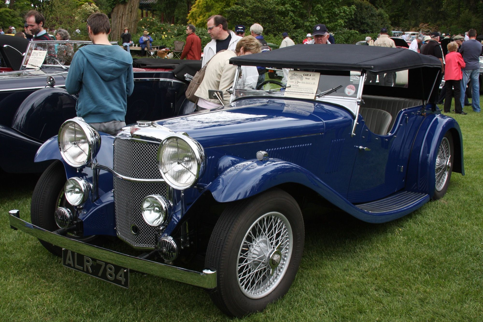 Blue 1933 Alvis Speed 20 SB tourer, front three-quarter view