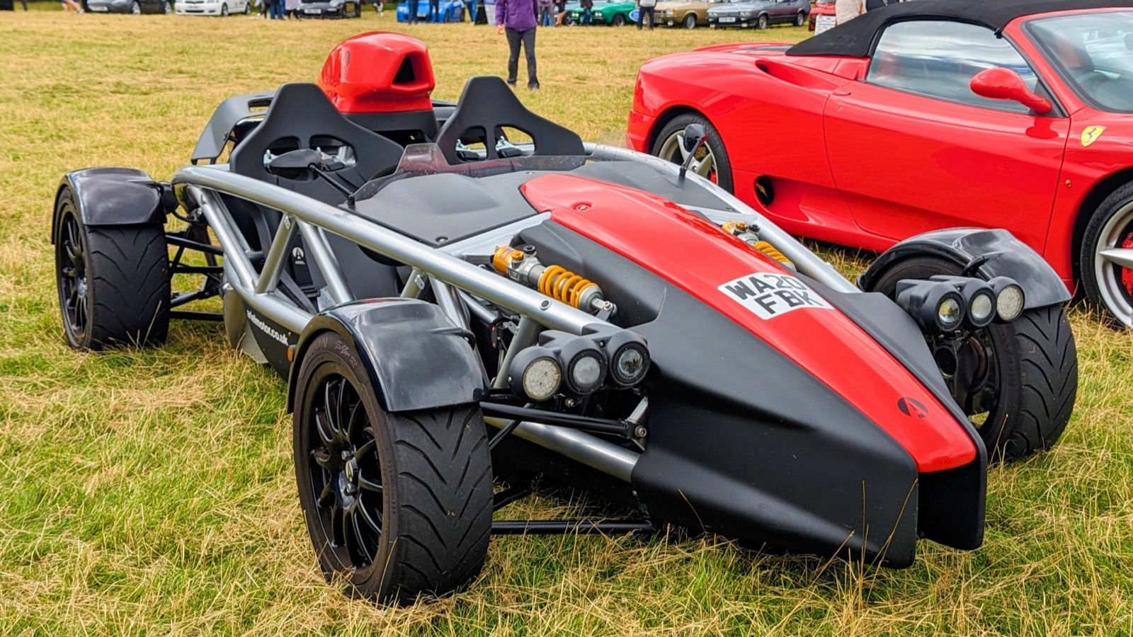Red and black Ariel Atom 4, front three-quarter view