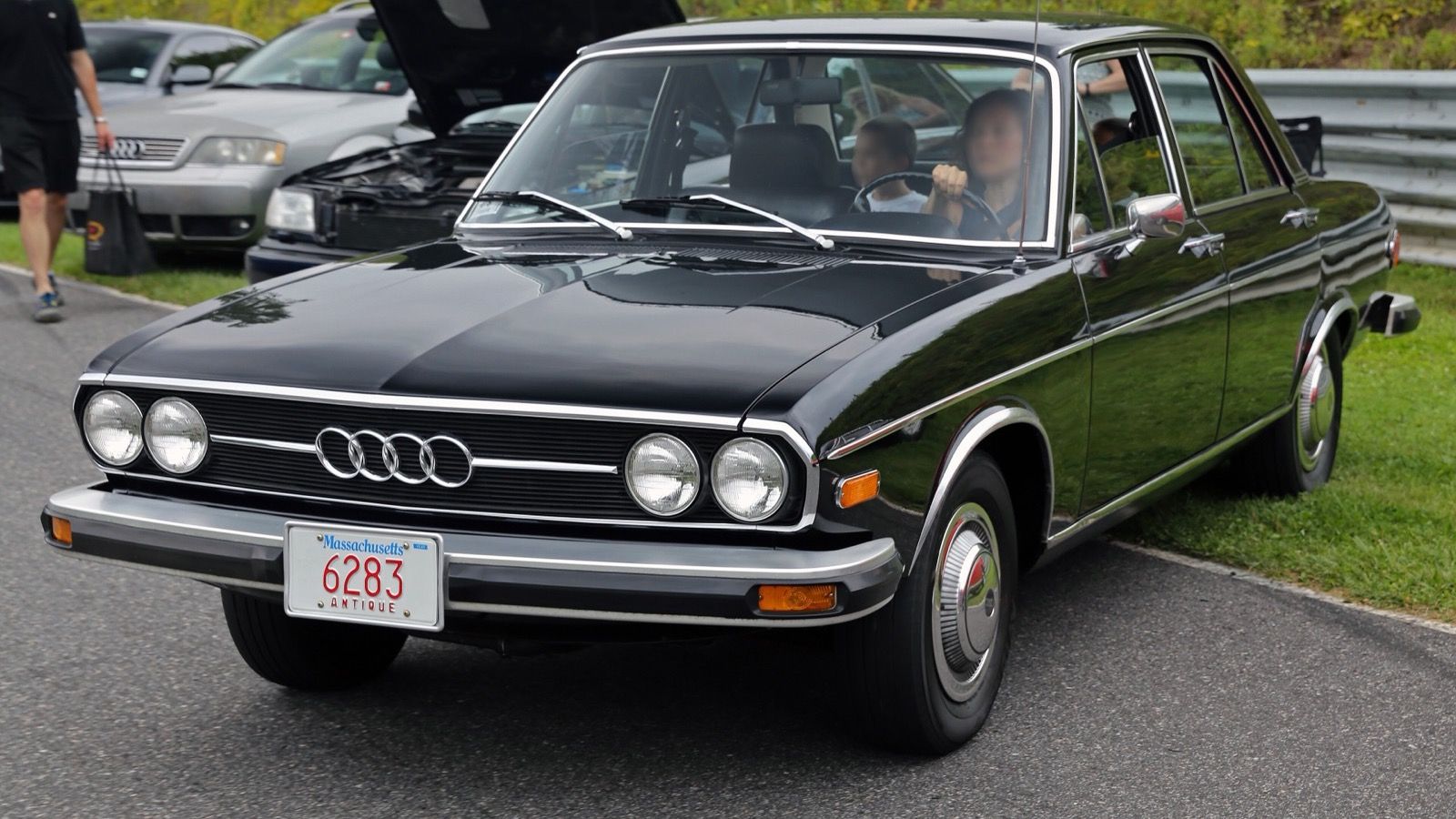 1974 Audi 100 LS four-door sedan, front three-quarter view