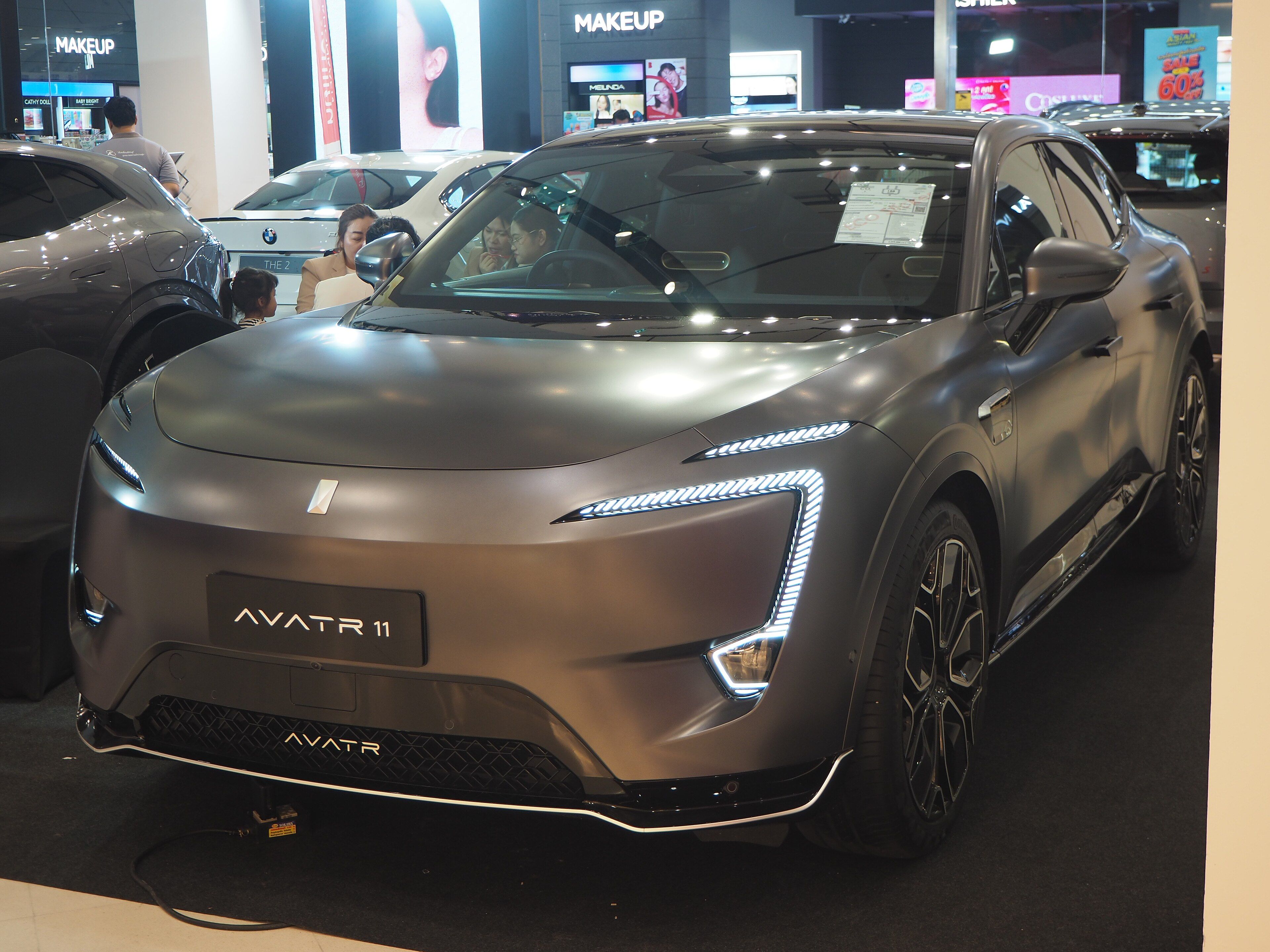 Matte grey 2026 Avatr 11 Ultra, front three-quarter view