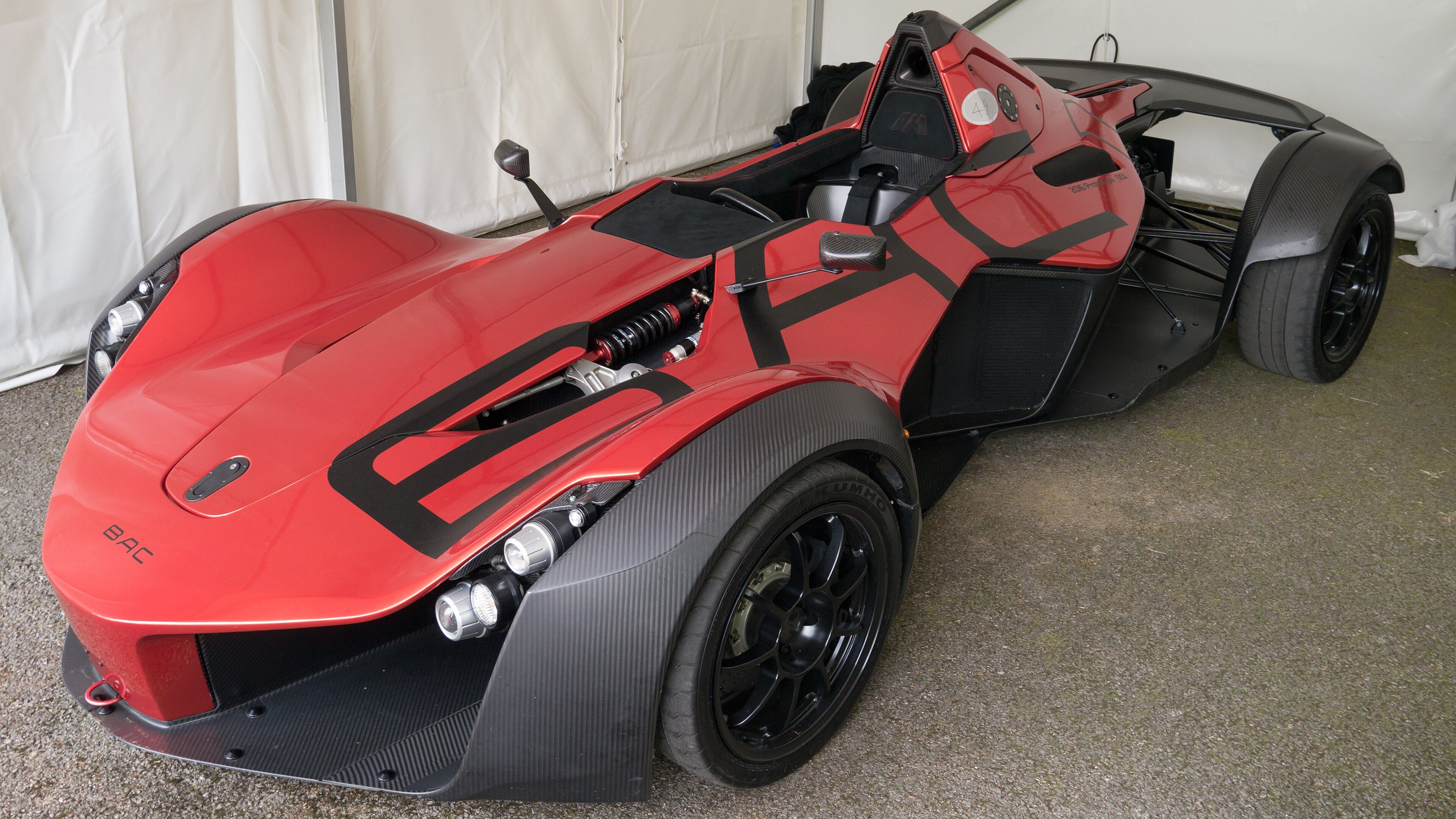 2015 BAC Mono, front three-quarter view