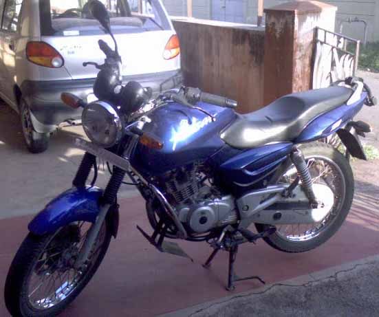 2003 Bajaj Pulsar 150 motorcycle, side view
