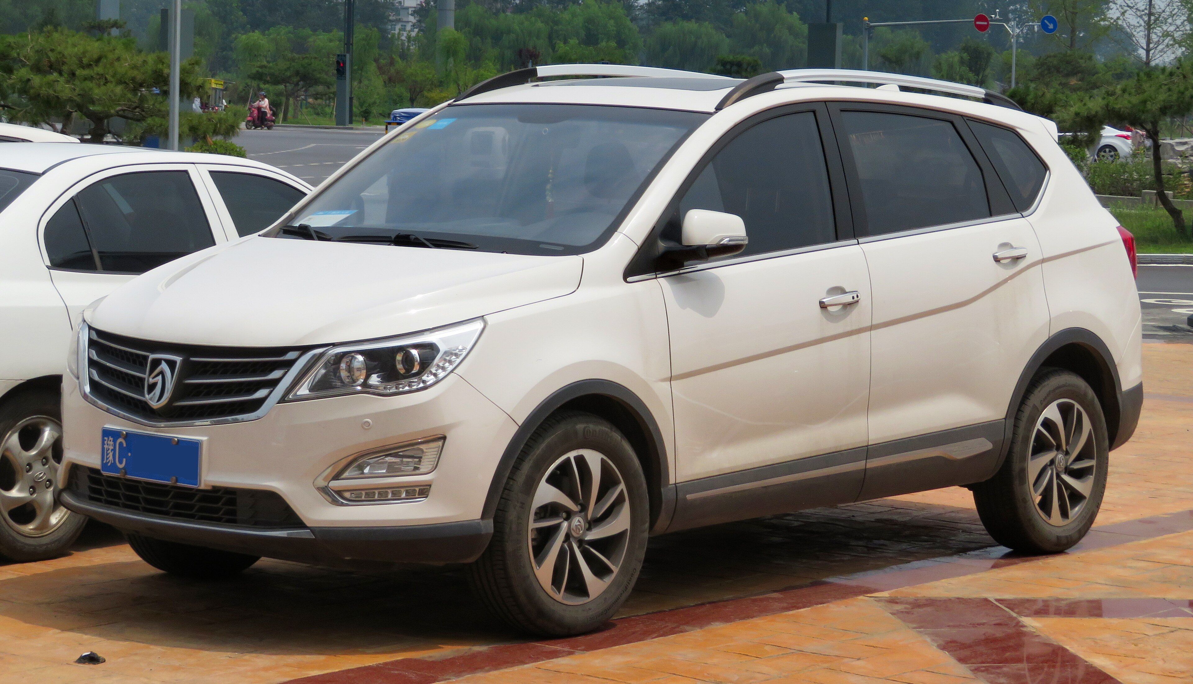 White Baojun 560 compact SUV, front three-quarter view
