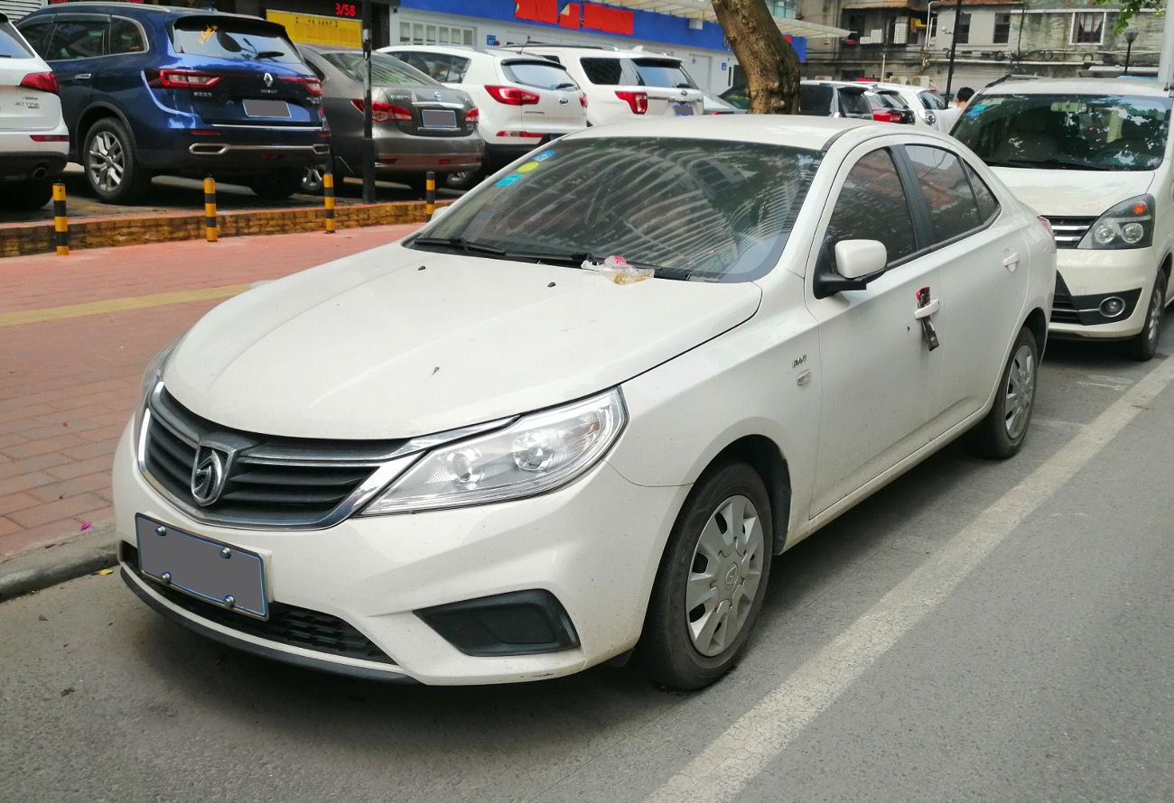 White facelifted Baojun 630 sedan, front three-quarter view
