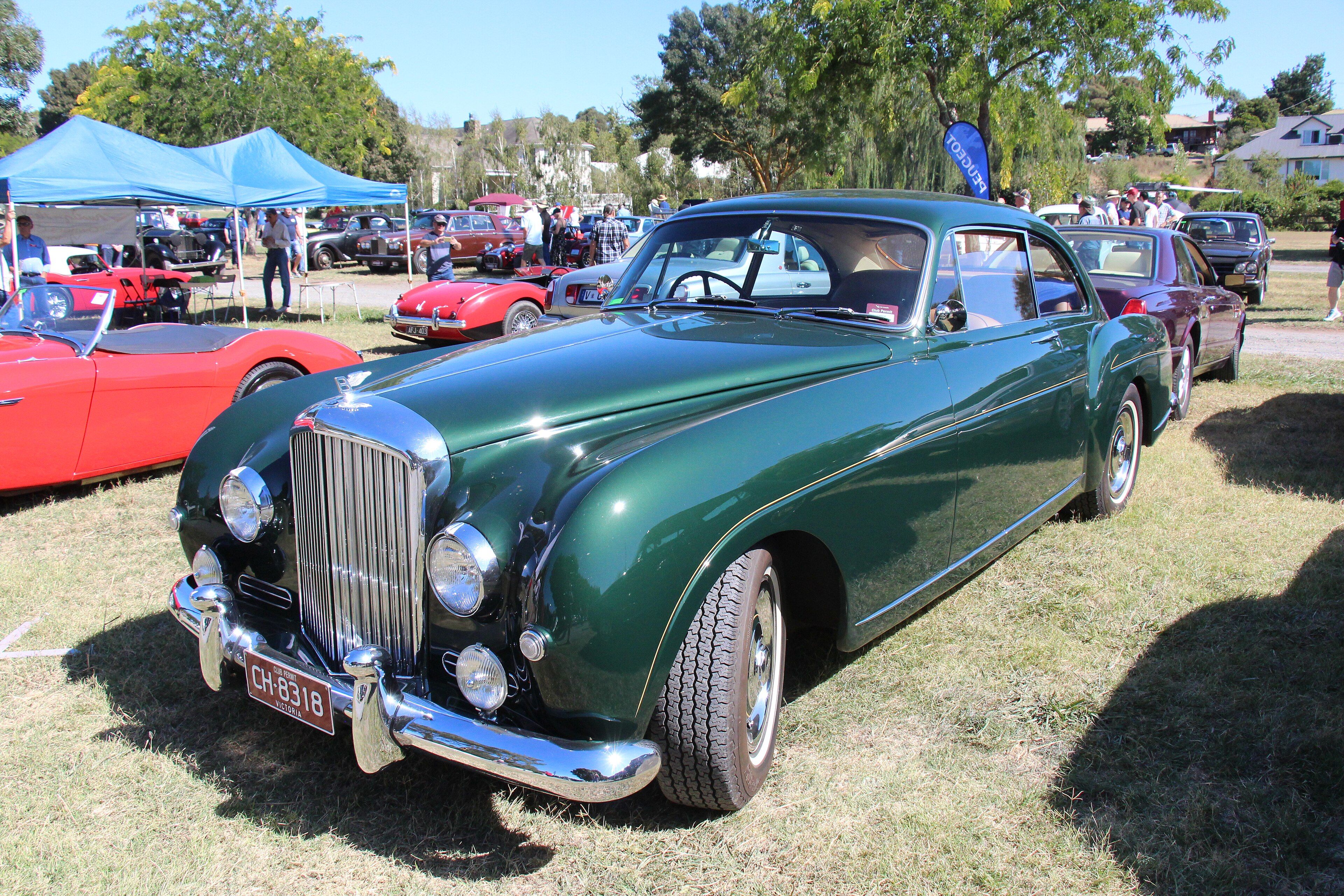Green 1957 Bentley S1 Continental coupe, front three-quarter view