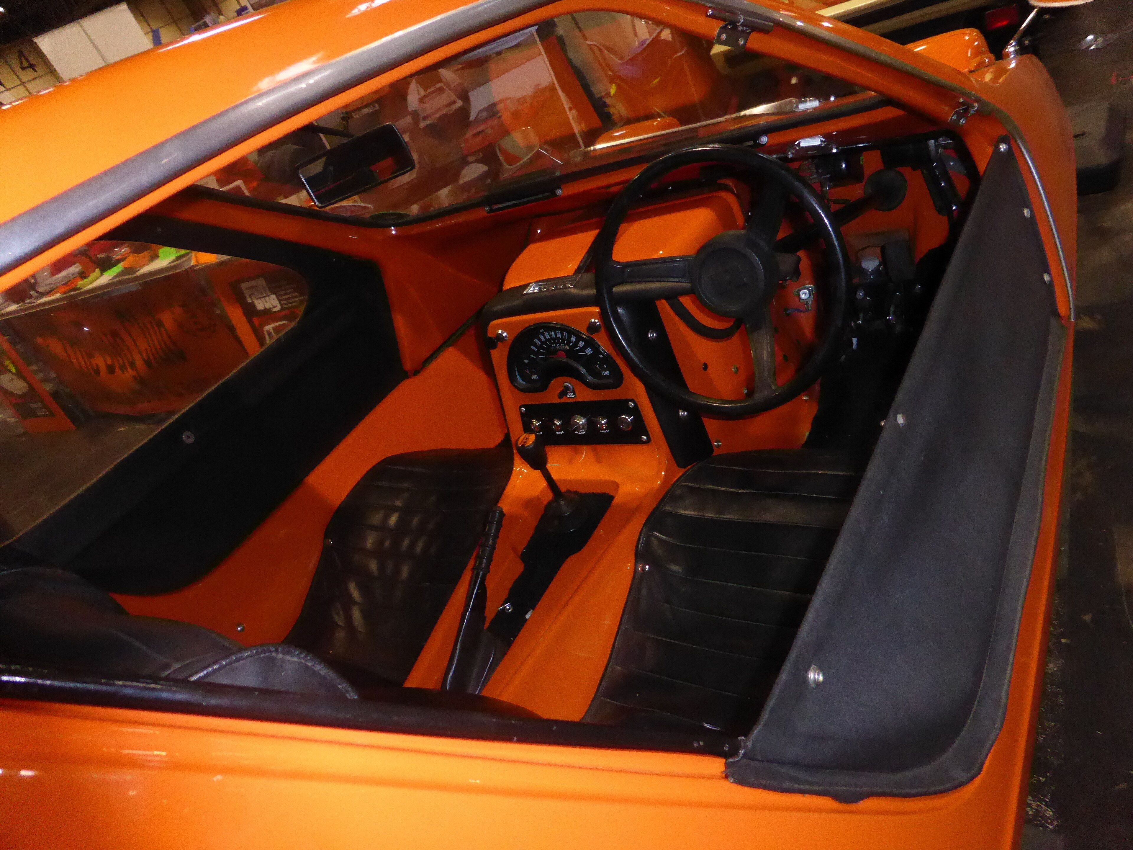 1971 Bond Bug wedge-shaped three-wheeler, front three-quarter view