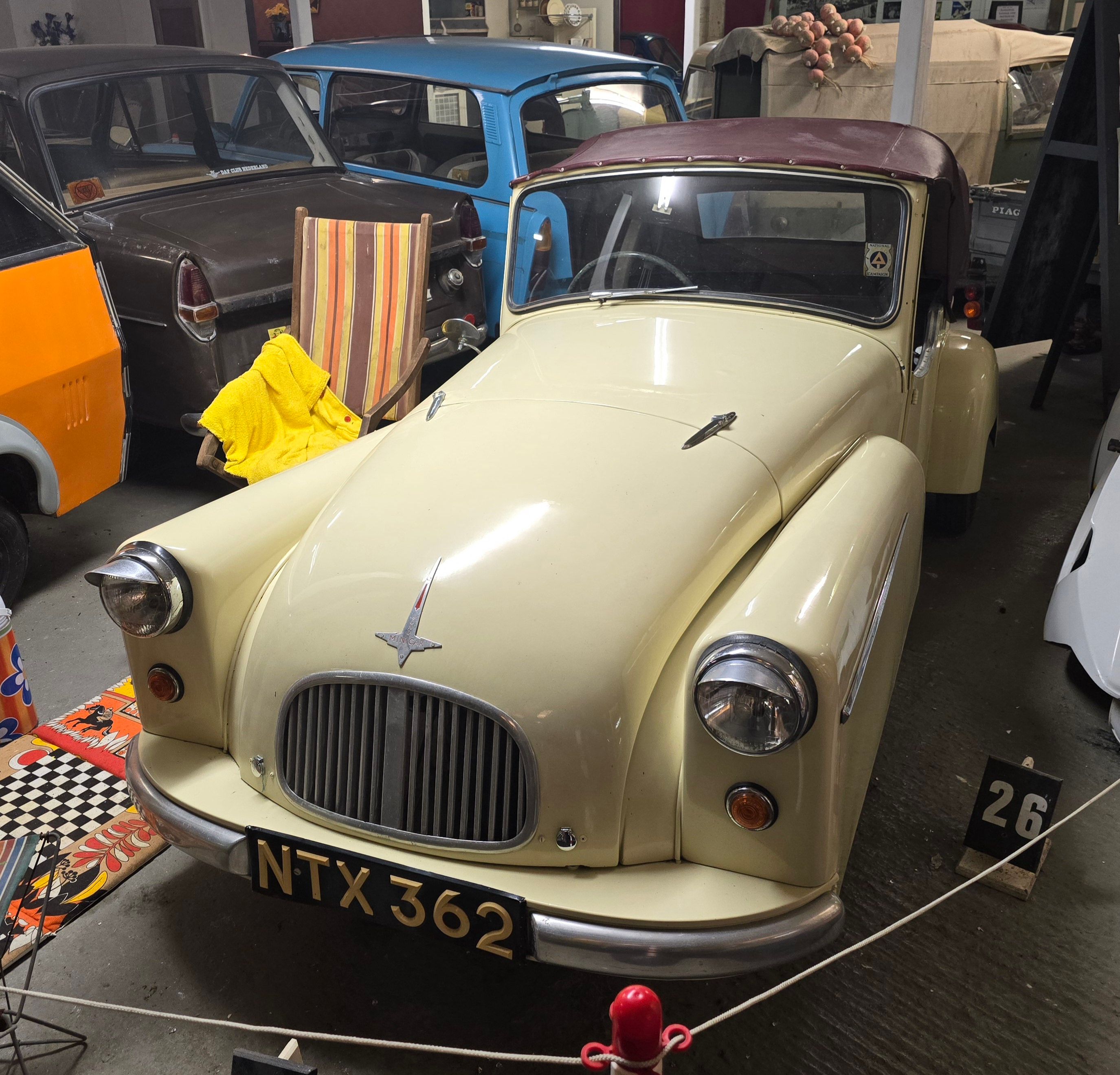 1953 Bond Minicar Mark C three-wheeler, front three-quarter view