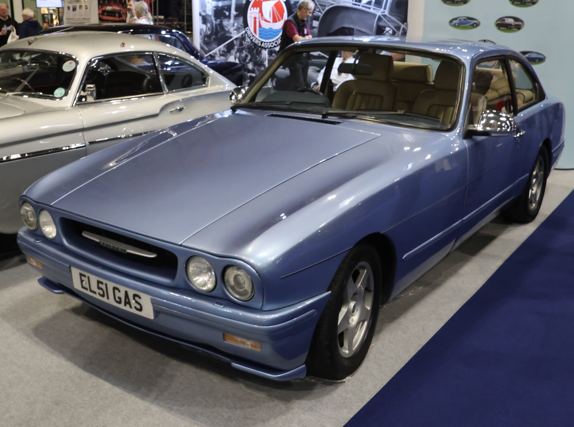 Blue Bristol Blenheim 3 two-door saloon, front-left three-quarter view
