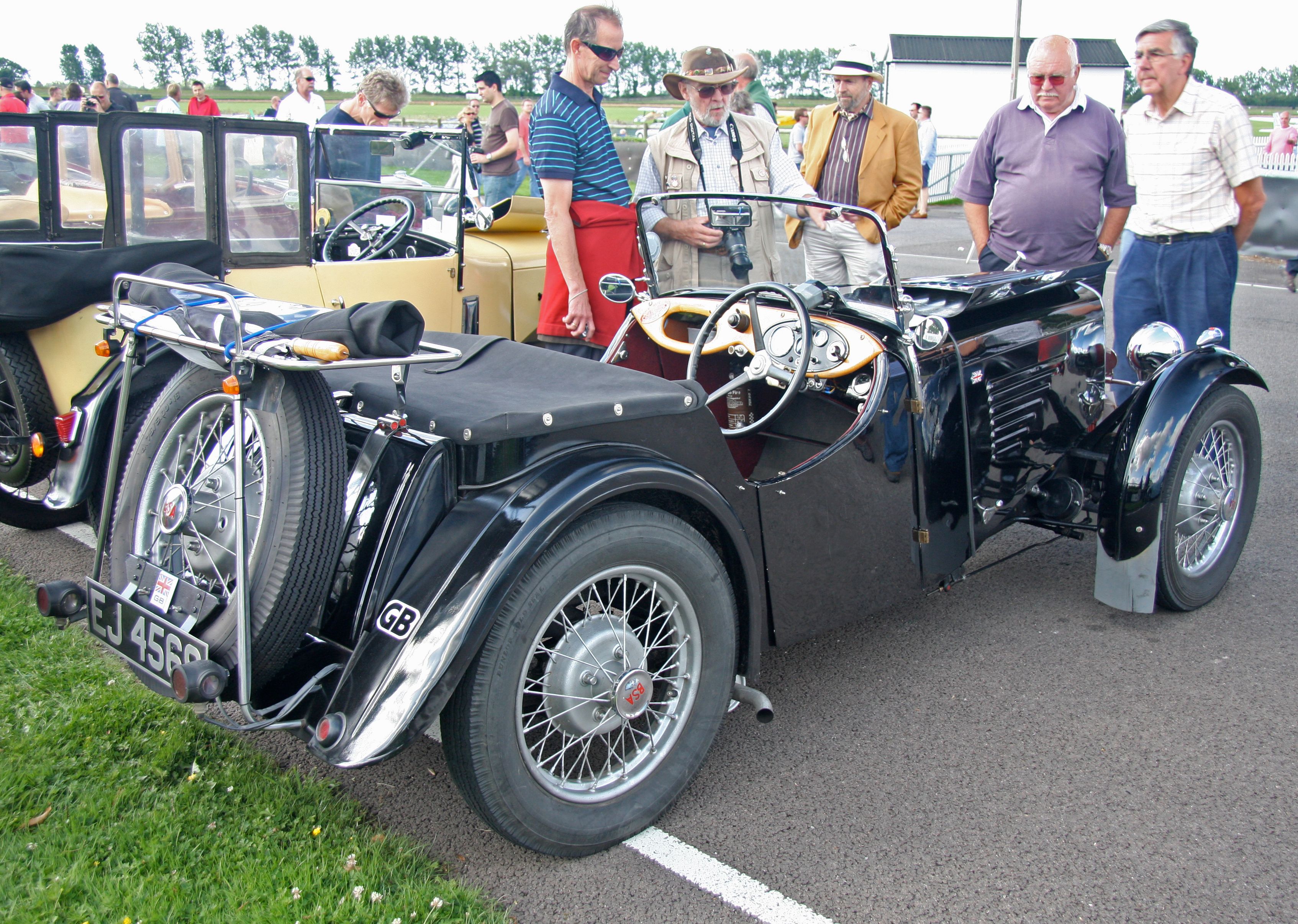 Black 1935 BSA Scout Series I open two-seater