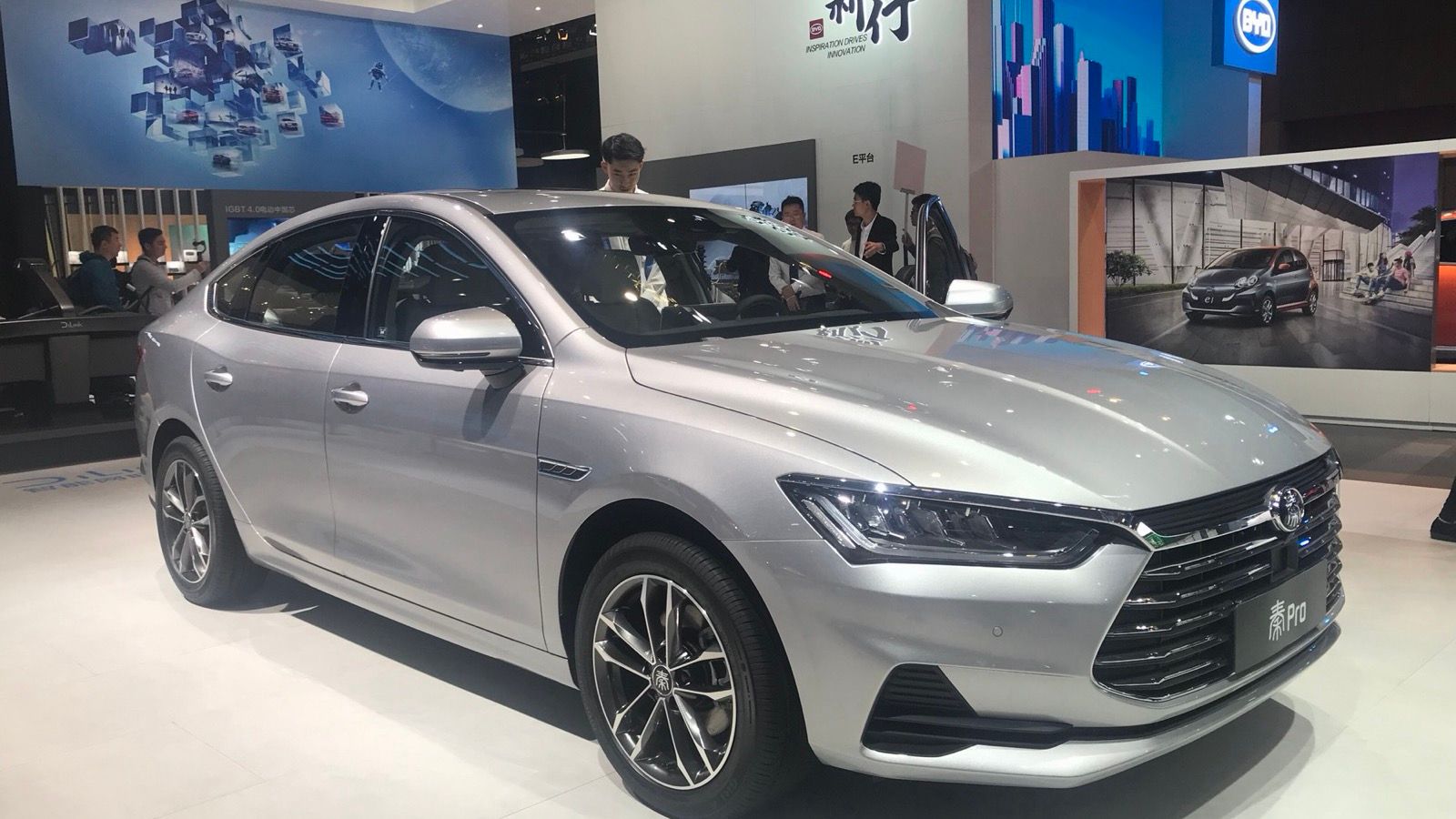 BYD Qin Pro sedan, front three-quarter view