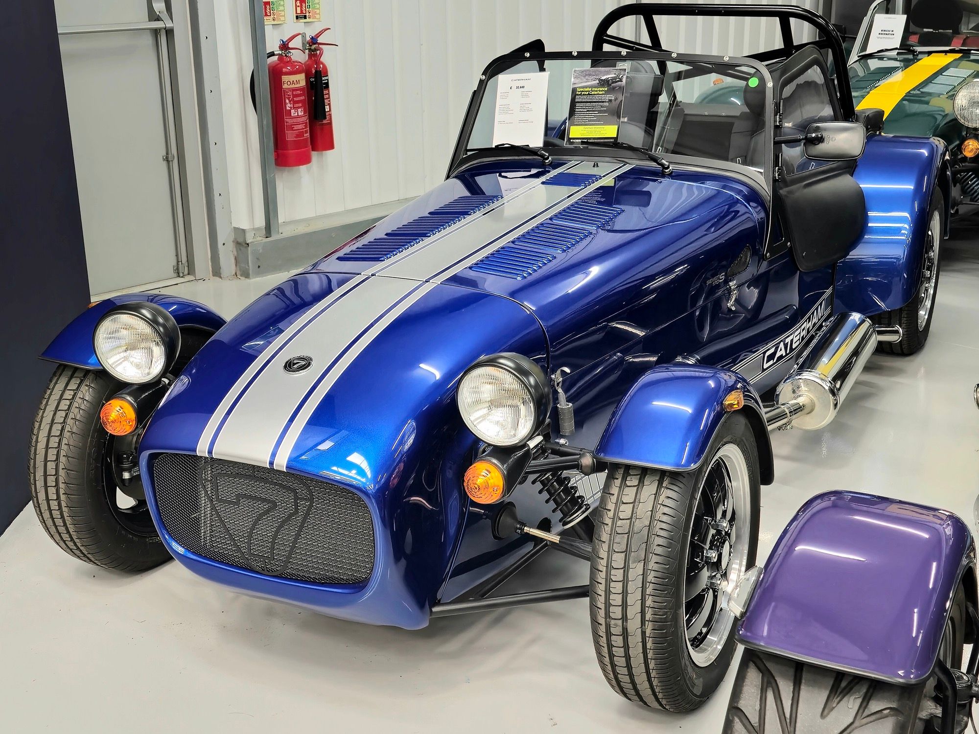 Blue 2024 Caterham Seven 170S narrow-body roadster, front three-quarter view