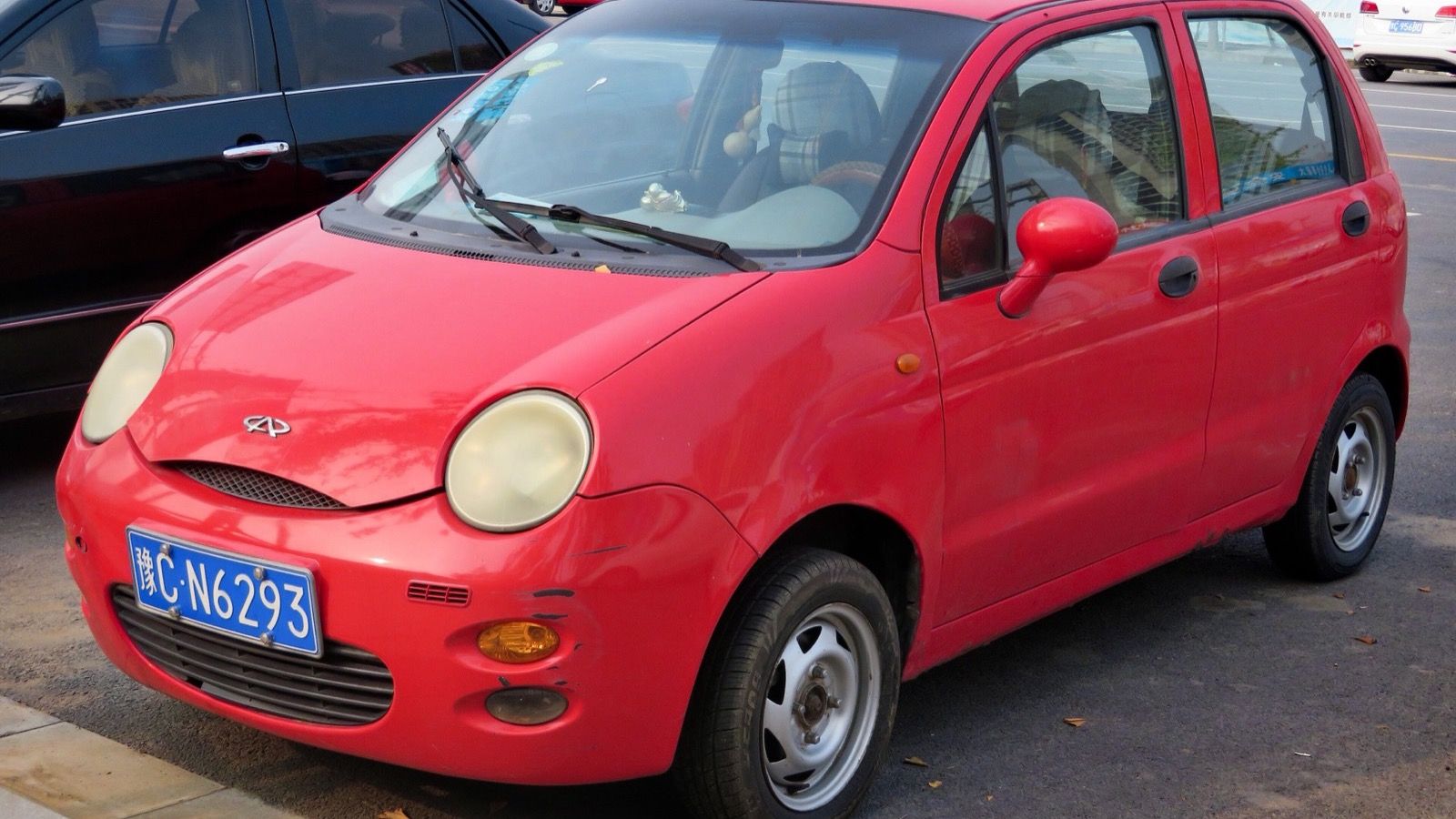 Red 2005 Chery QQ3 (QQ308) hatchback, front three-quarter view