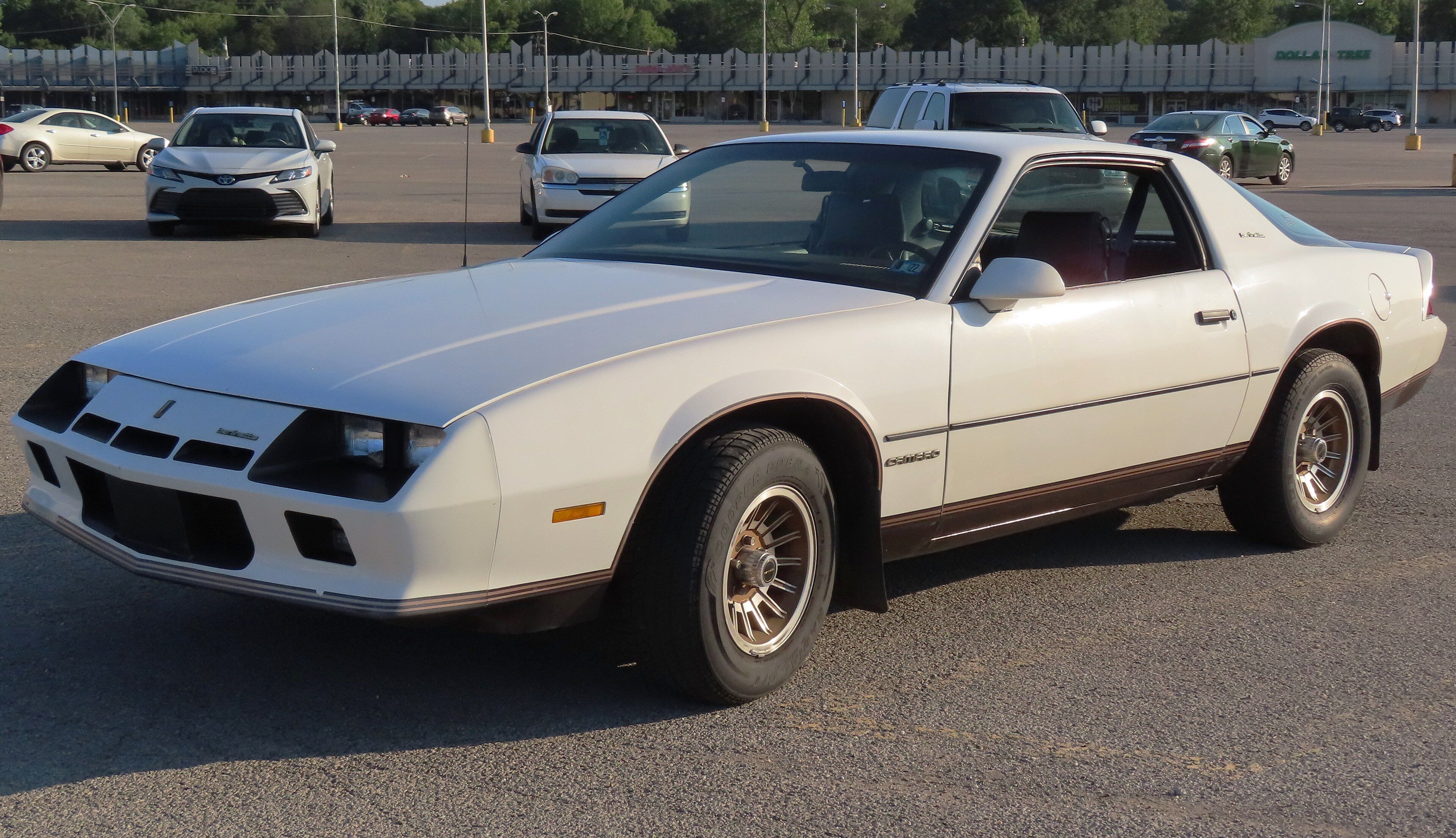 White 1983 Chevrolet Camaro Berlinetta coupe, front three-quarter view