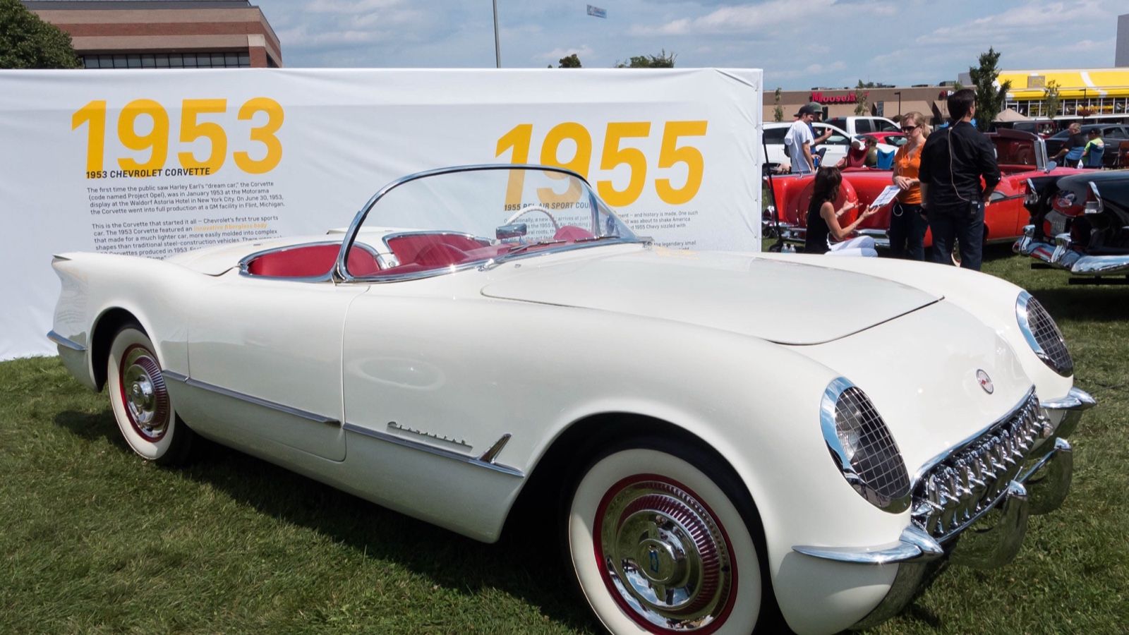 1953 Chevrolet Corvette, C1 first generation — white convertible, front three-quarter view