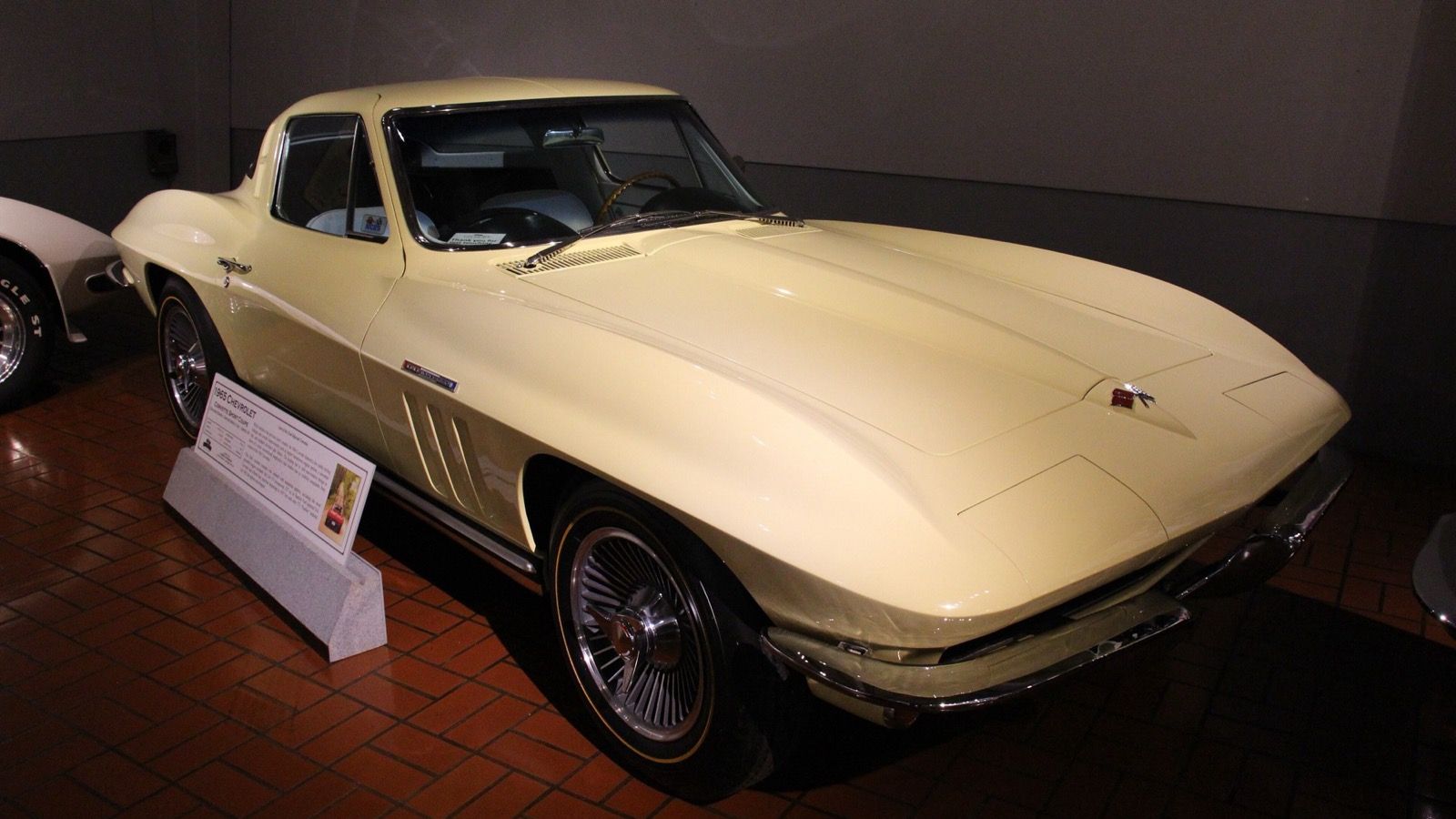 1965 Chevrolet Corvette Sting Ray, C2 second generation — pale yellow coupe, front three-quarter view