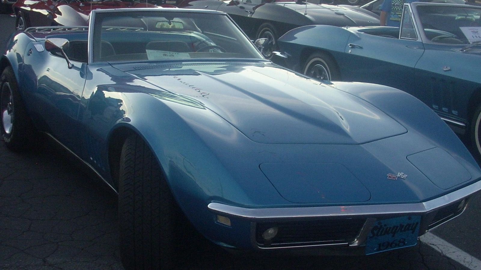 1968 Chevrolet Corvette Stingray, C3 third generation — blue convertible, front three-quarter view