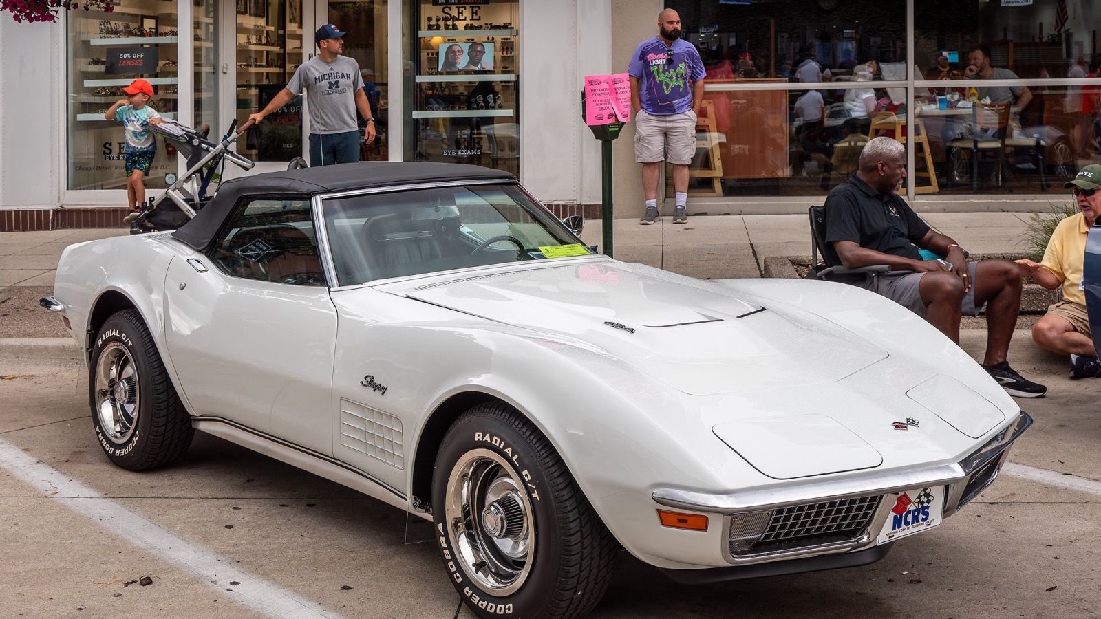 1970 Chevrolet Corvette Stingray, C3 third generation — white convertible, front three-quarter view