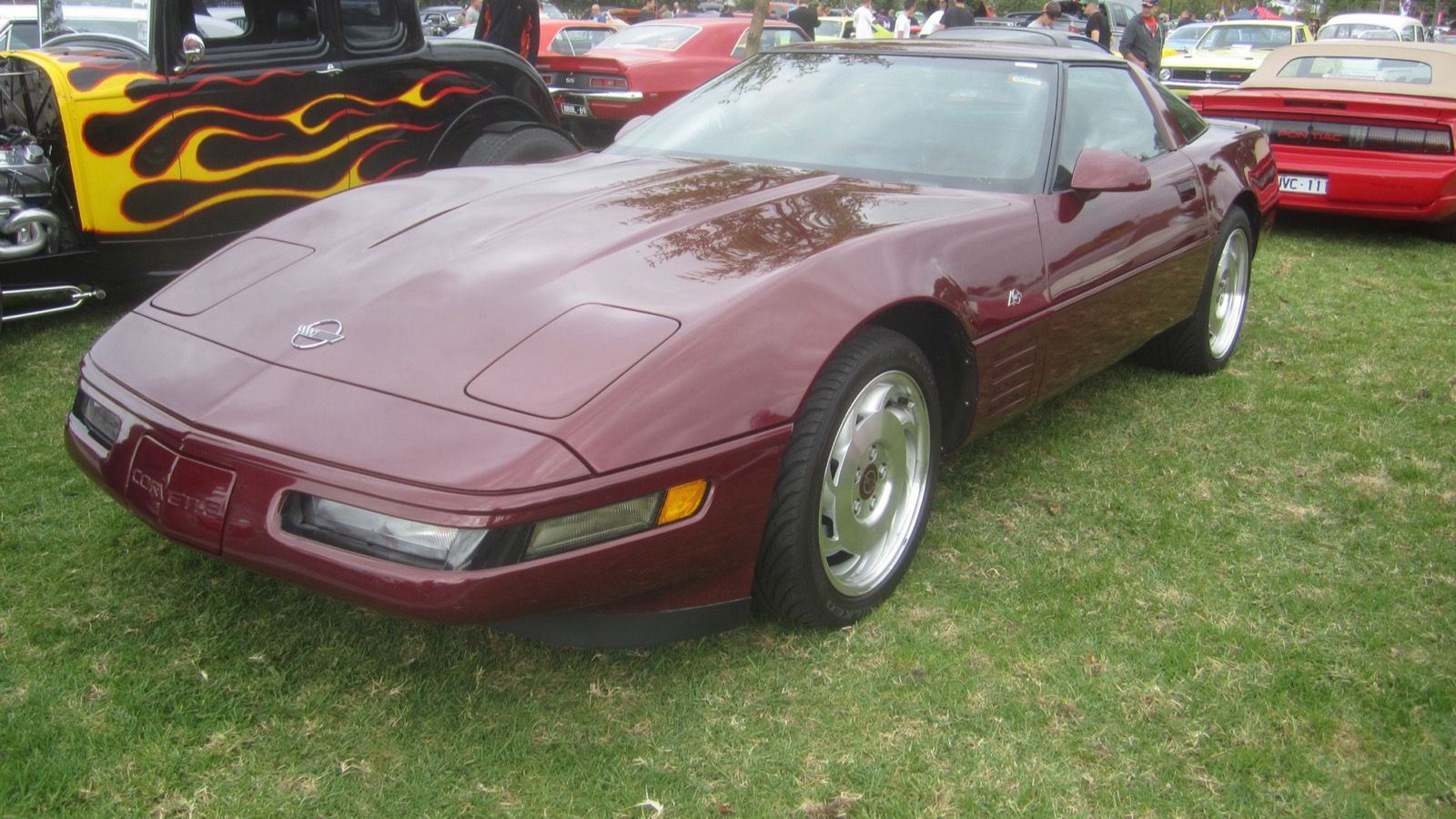 1993 Chevrolet Corvette 40th Anniversary, C4 fourth generation — ruby red coupe, front three-quarter view