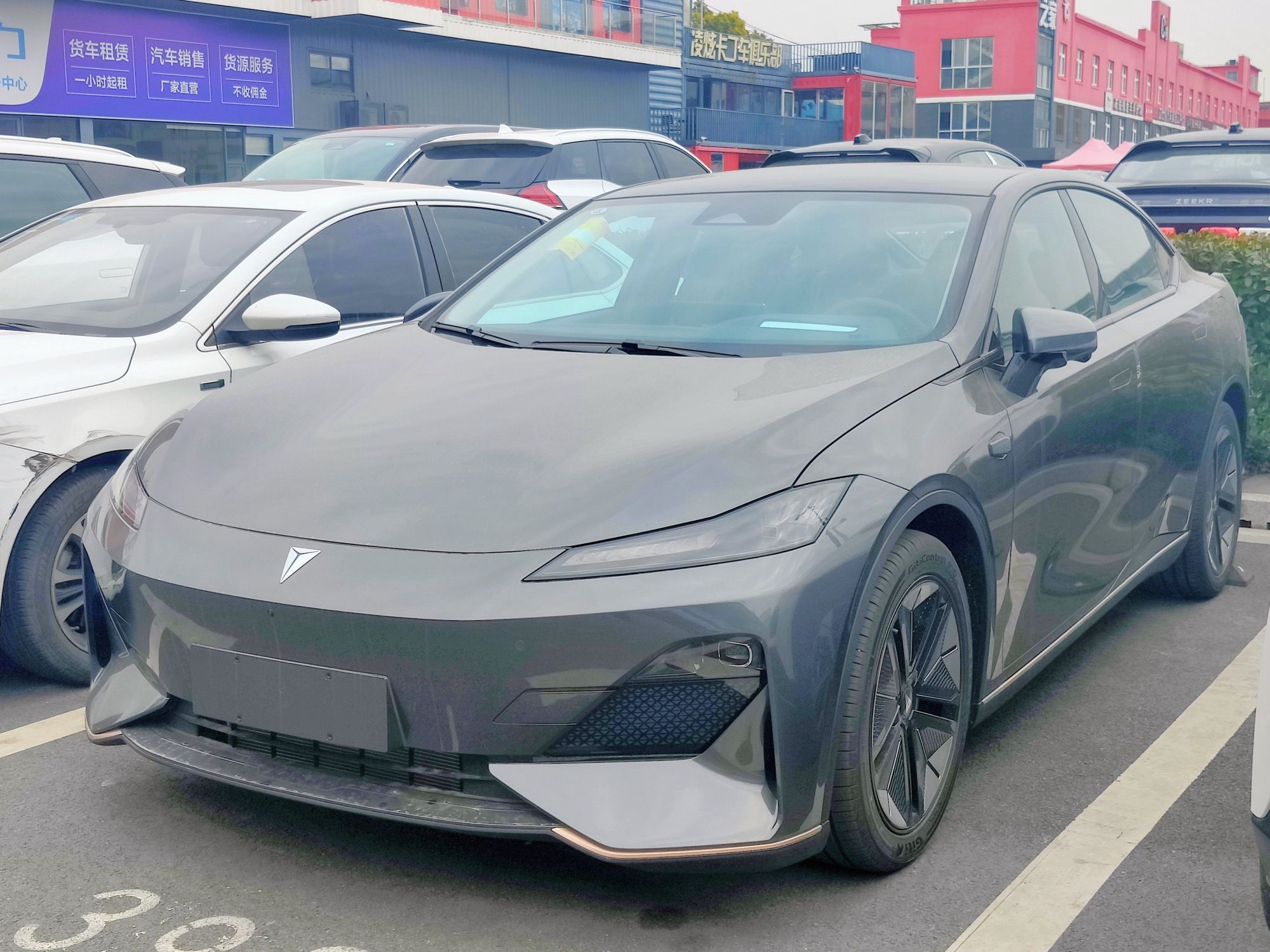 Grey 2022 Deepal (Shenlan) SL03 liftback, front three-quarter view