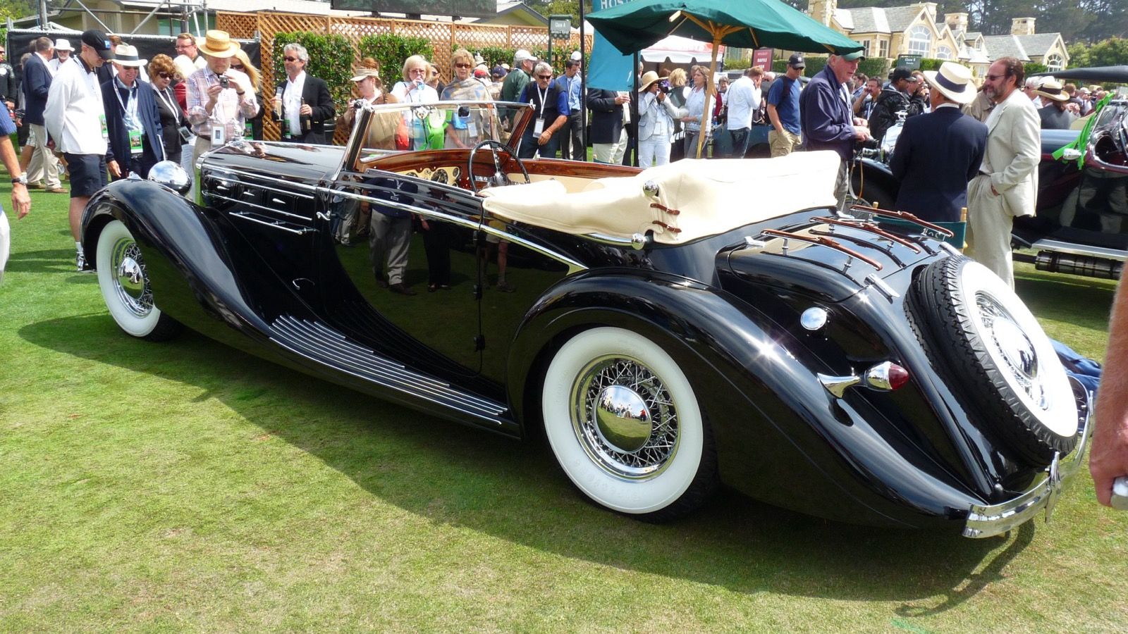 1936 Delage D8-120 Cabriolet with coachwork by Chapron, rear three-quarter view