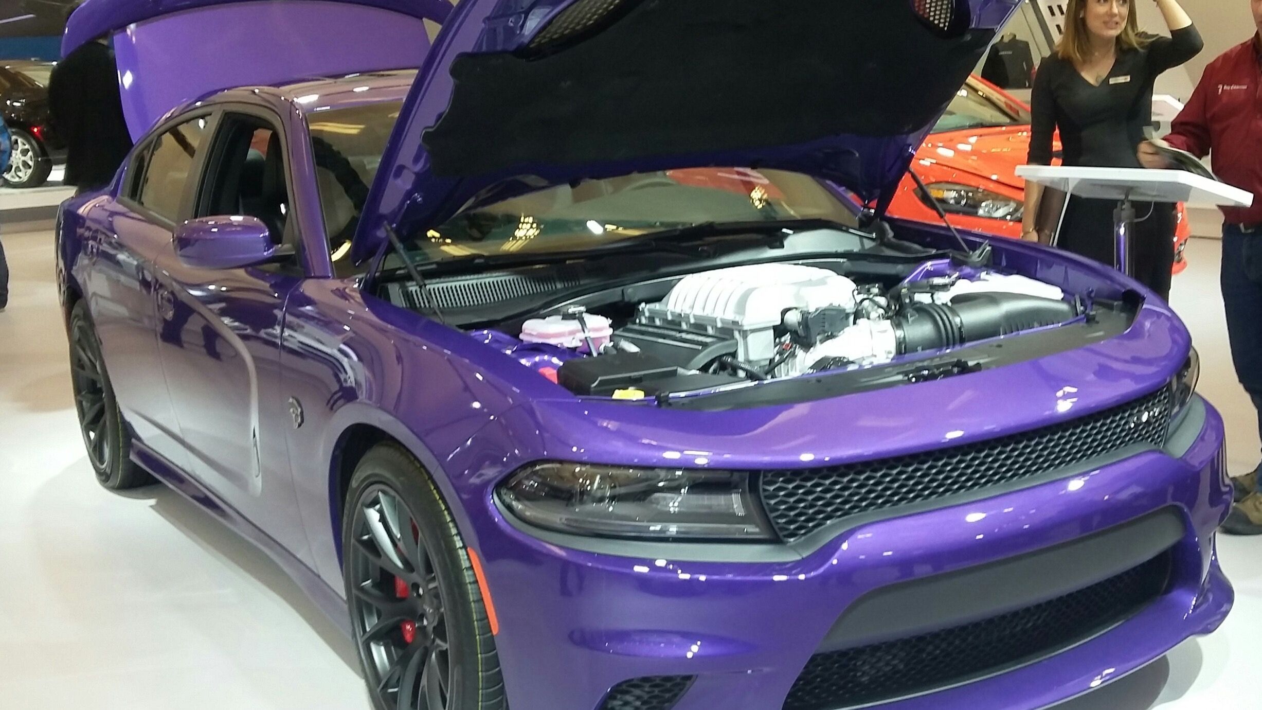 2016 Dodge Charger SRT Hellcat — LD four-door sedan, front three-quarter view