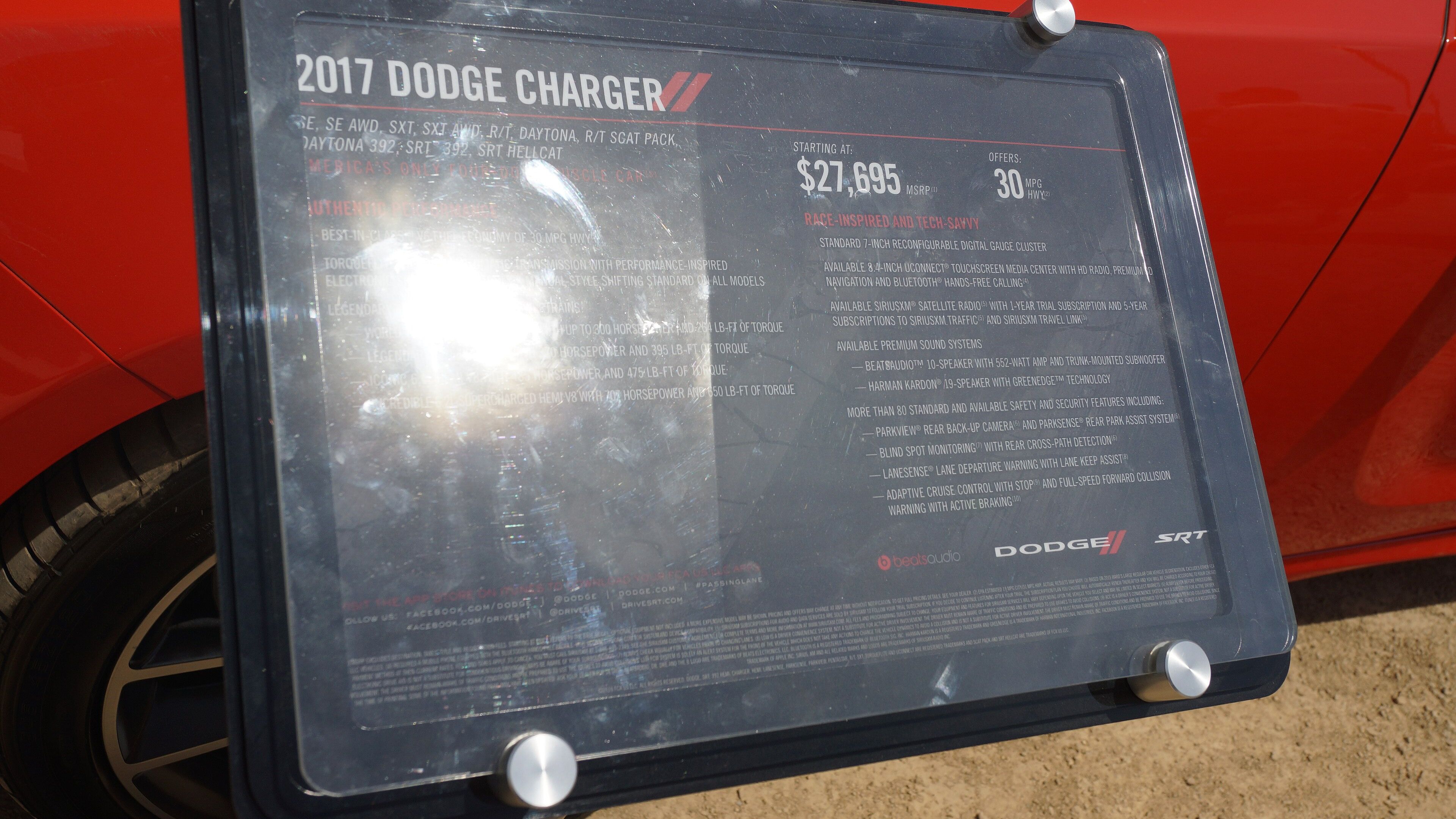 2017 Dodge Charger — LD four-door sedan, front three-quarter view
