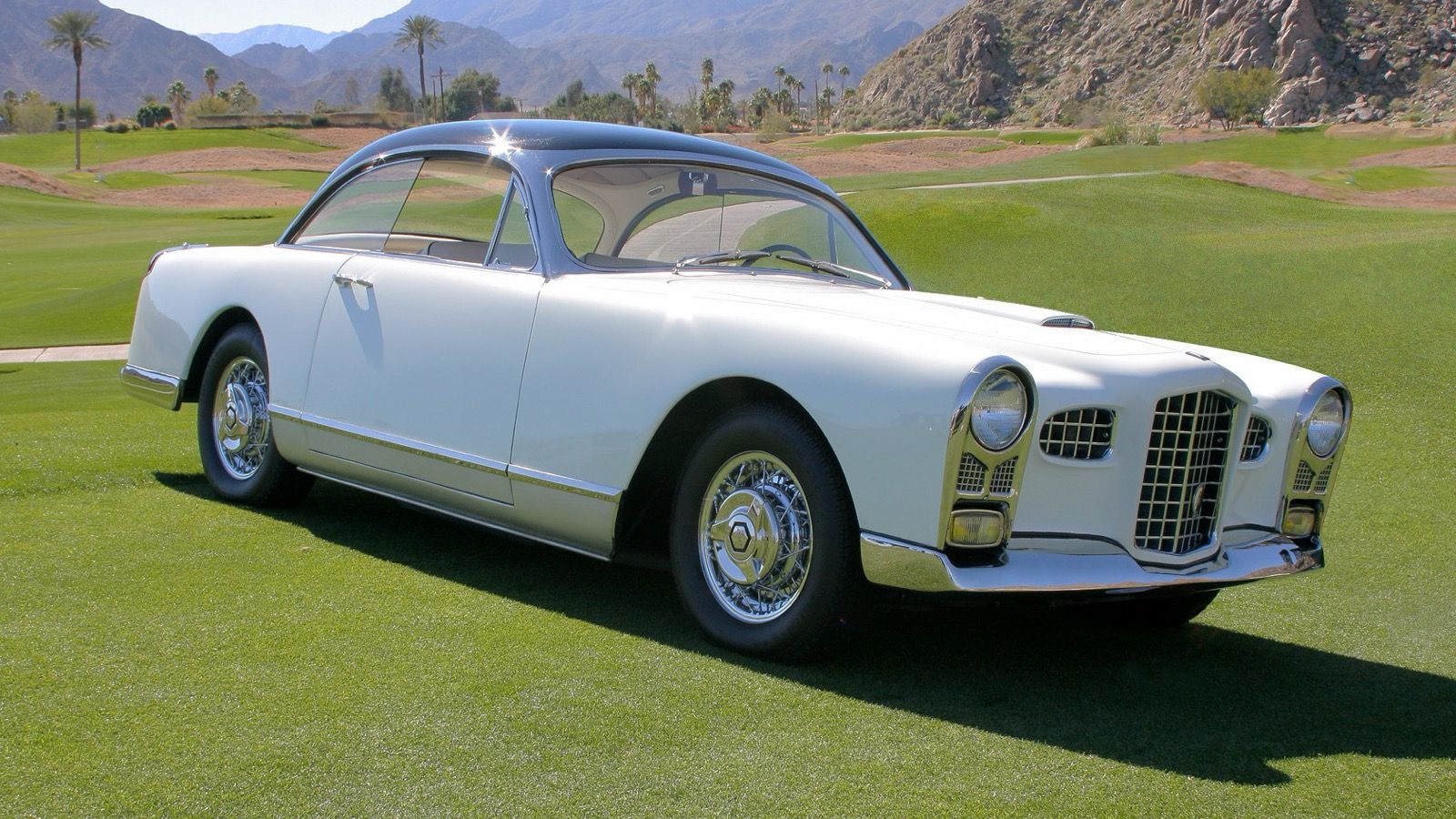 White 1955 Facel Vega FV1 hardtop coupé, front three-quarter view
