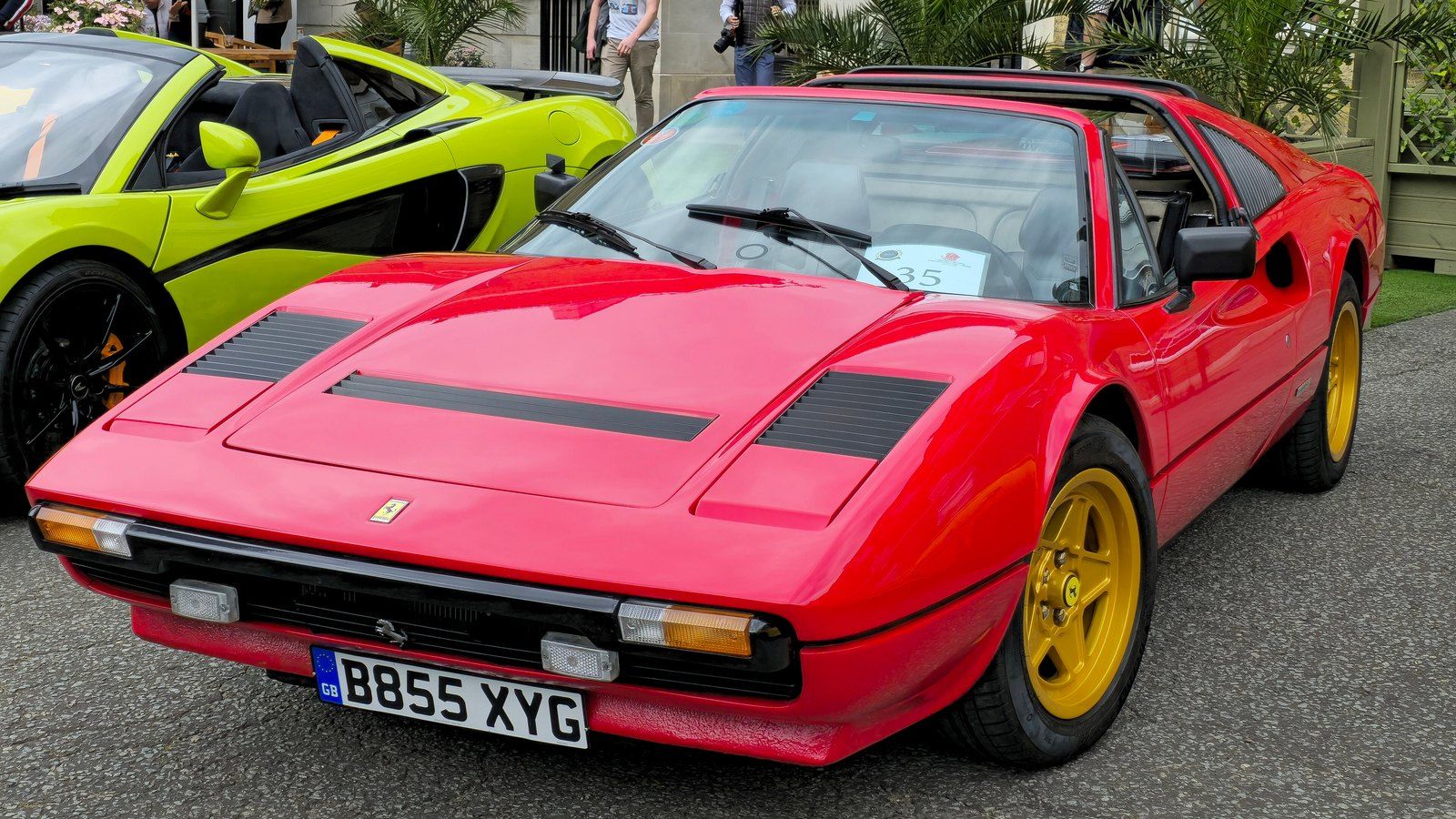 Red 1984 Ferrari 308 GTS targa, front three-quarter view