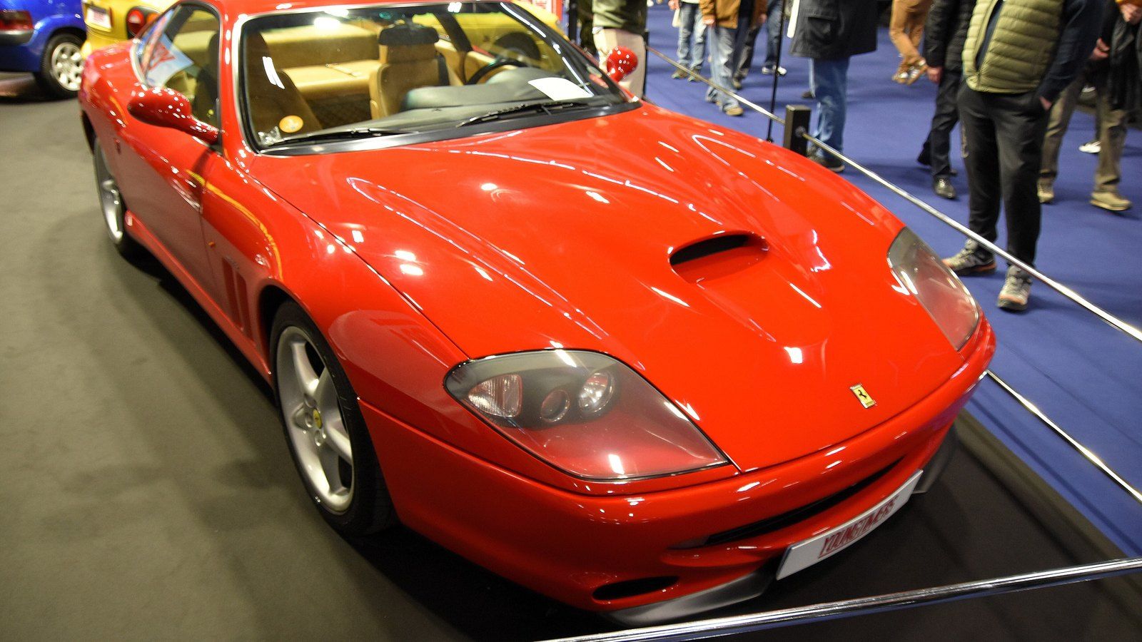 Red 1996 Ferrari 550 Maranello, front three-quarter view