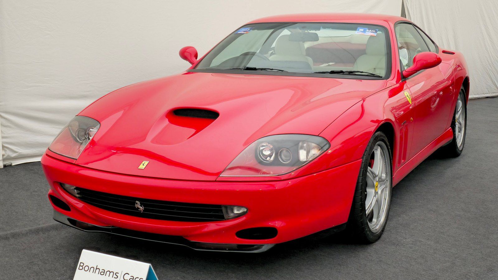 Red 1998 Ferrari 550 Maranello, front three-quarter view