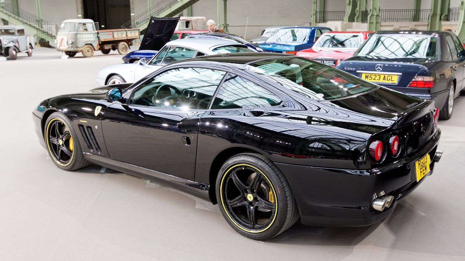 Black 2003 Ferrari 575M Maranello coupé, front three-quarter view