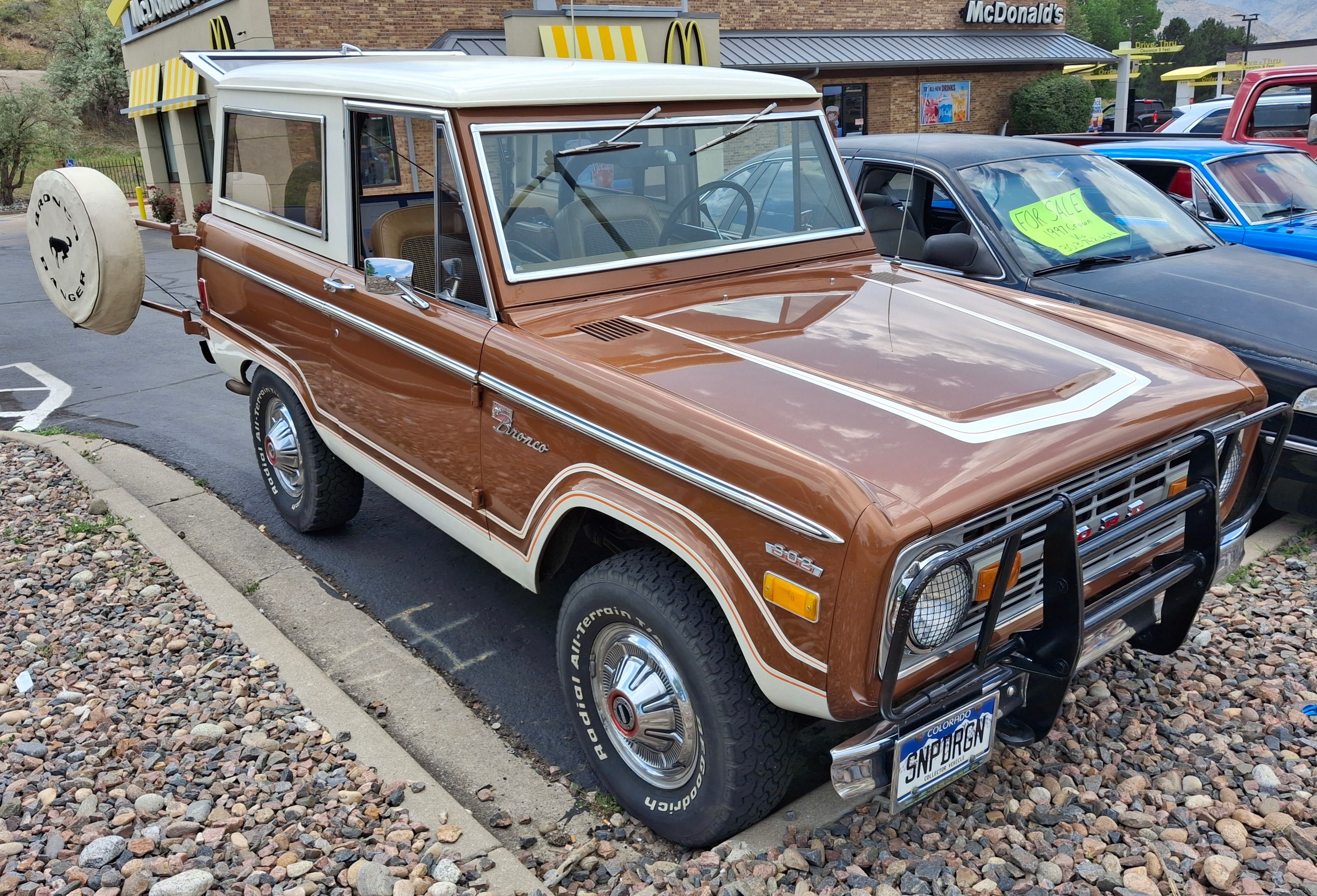 1968–1977 Ford Bronco with 302 V8, front three-quarter view