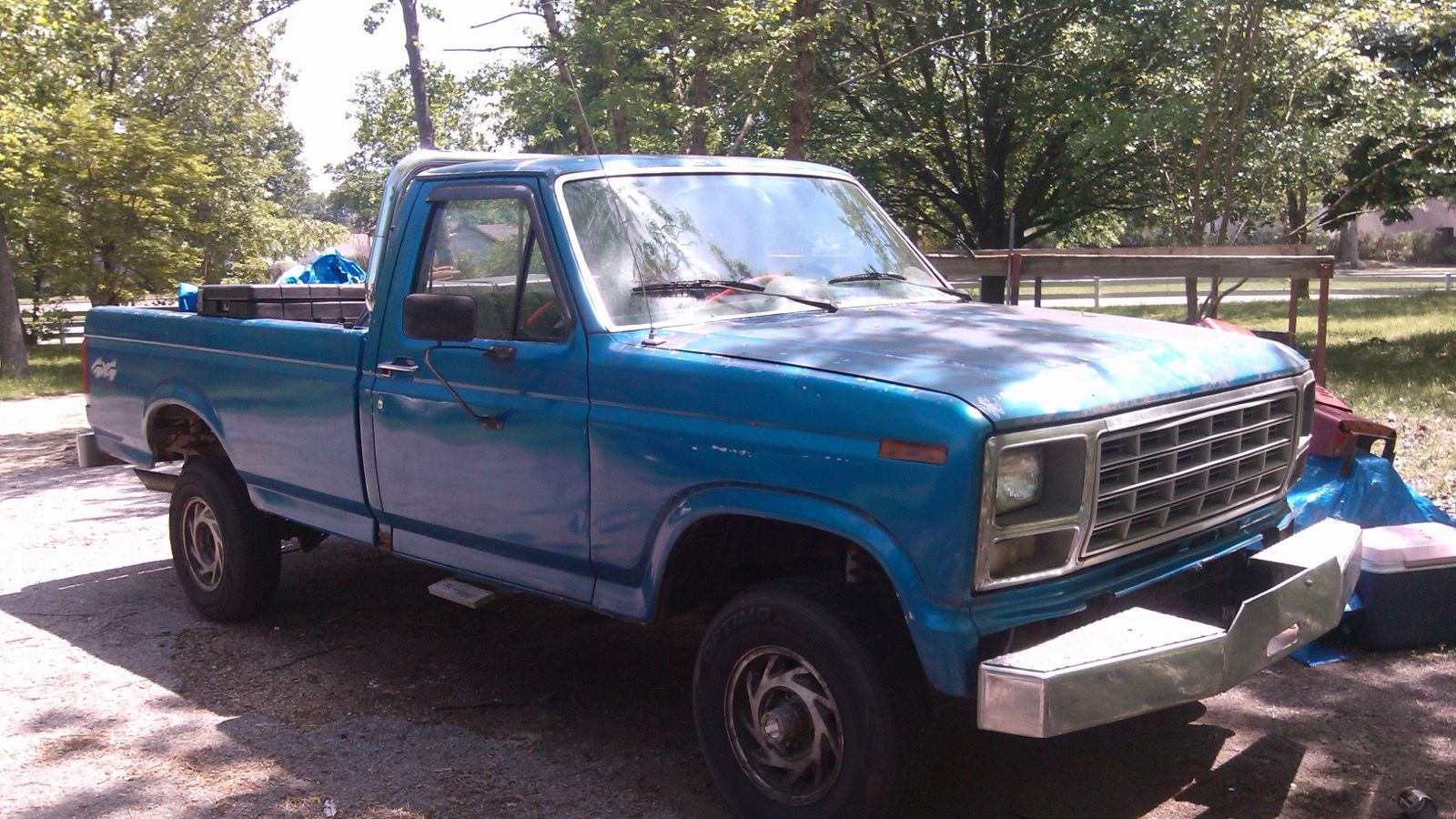 1980 Ford F-150 pickup truck, front three-quarter view