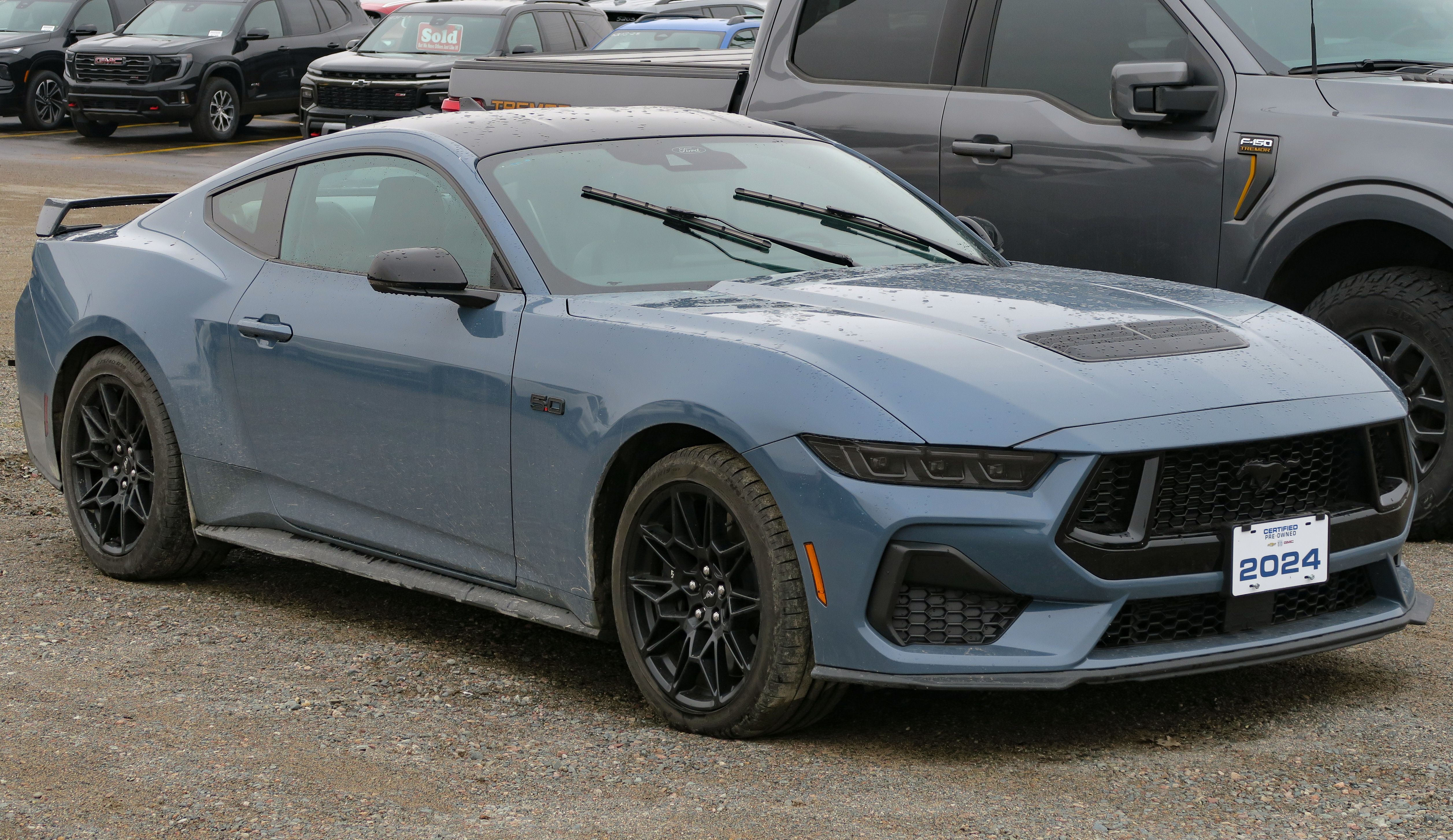 2024 Ford Mustang, seventh generation S650 — GT fastback, front three-quarter, full body