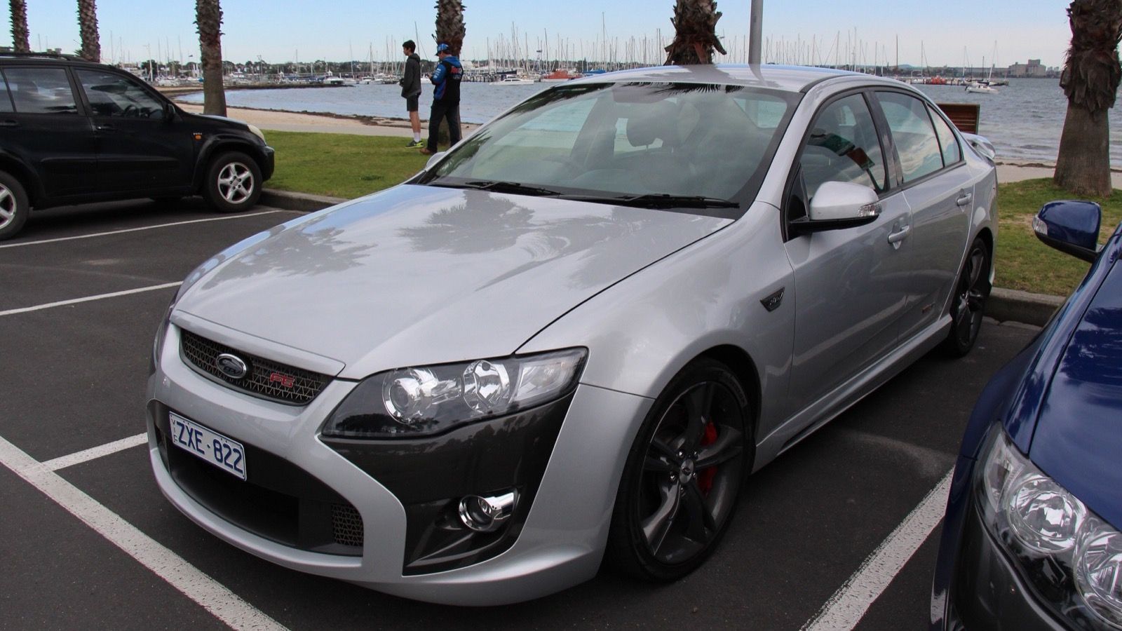Silver 2014 FPV F6 (FG Falcon) sedan, front three-quarter view