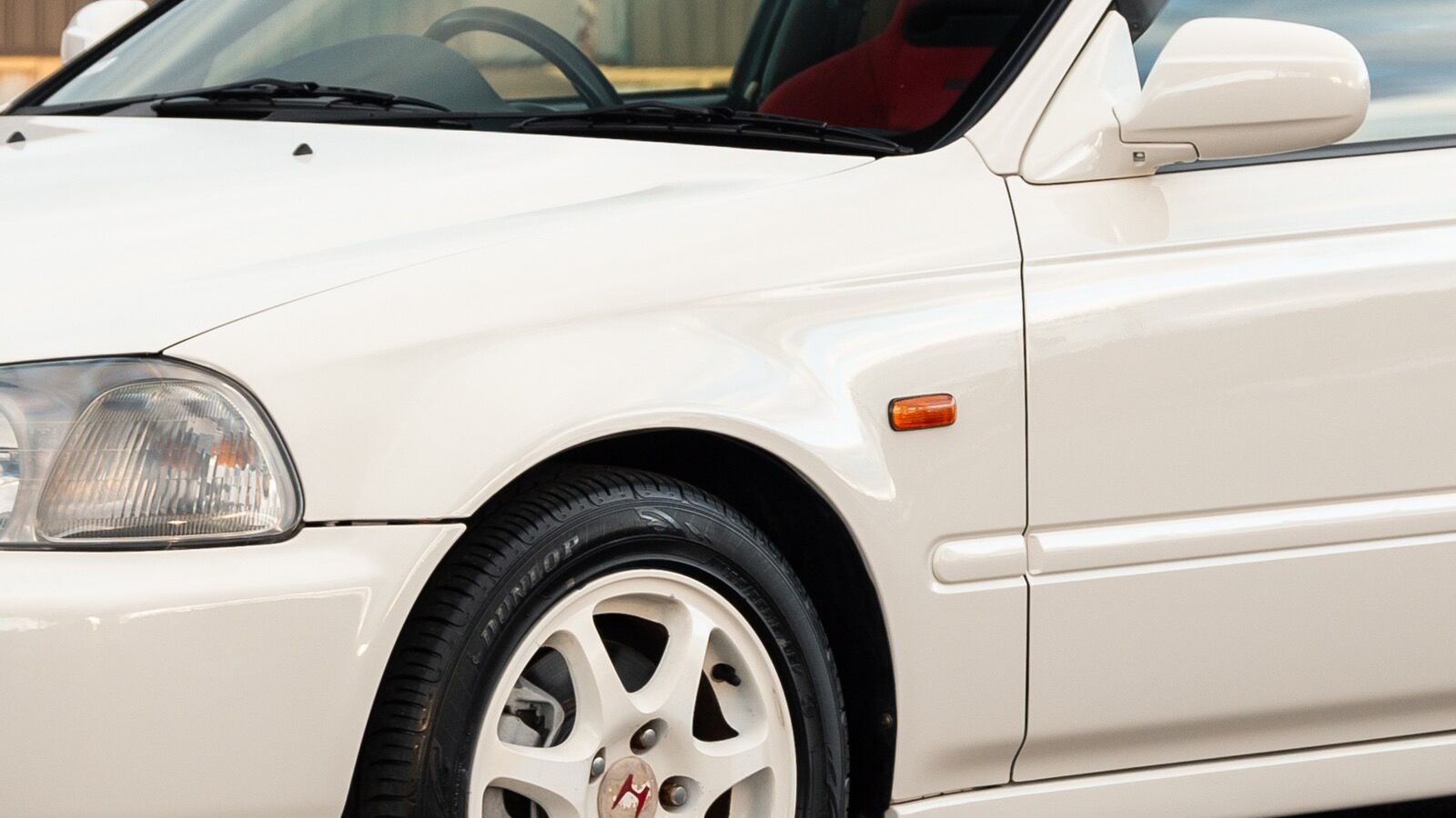 1997 Honda Civic — white Type R, front three-quarter view