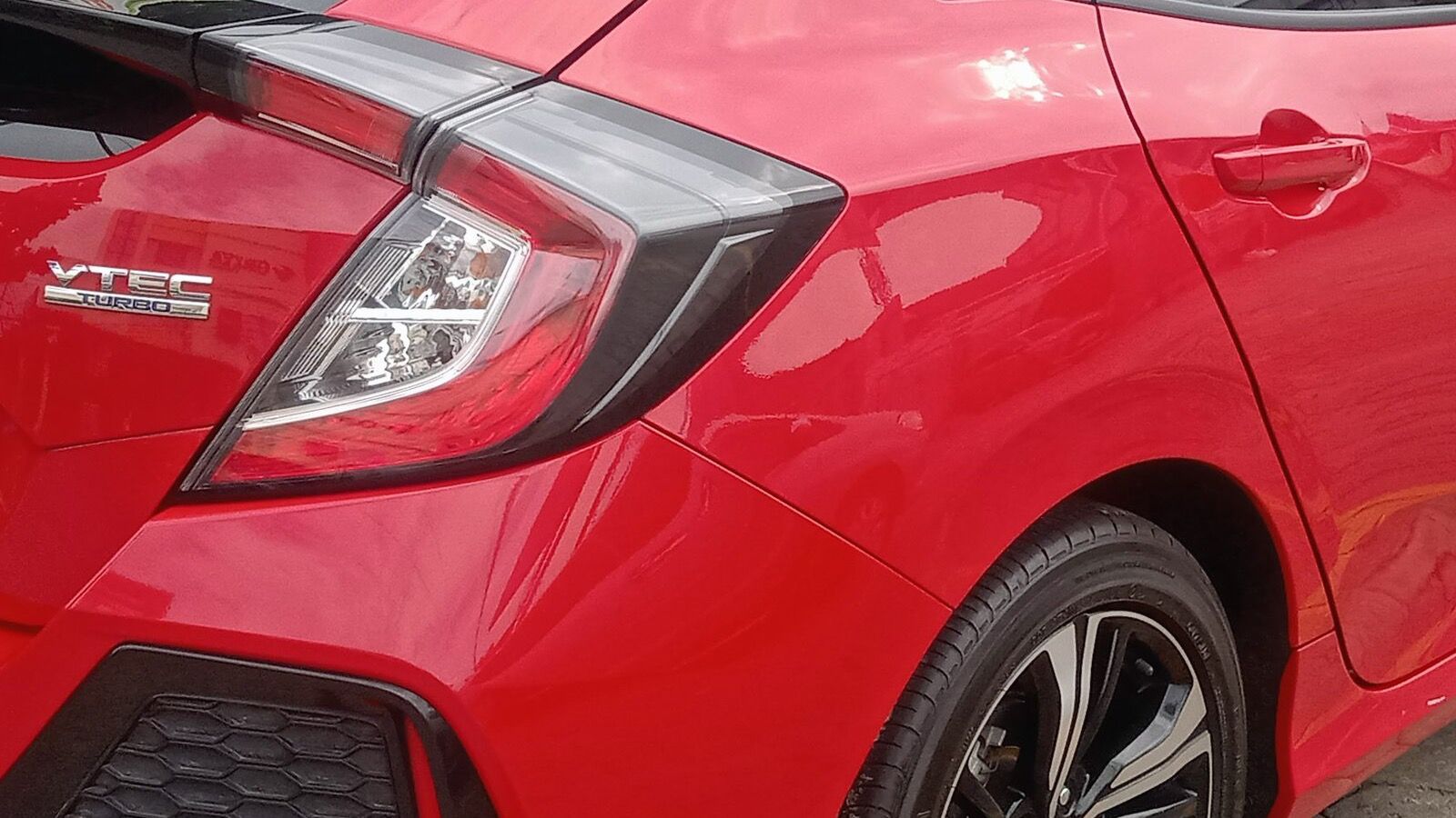 2019 Honda Civic — gray hatchback, front three-quarter view
