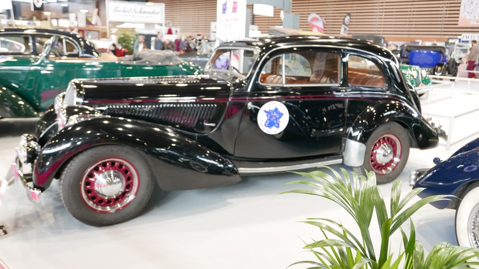 1946 Hotchkiss GS3 Modane Grand Sport coach in black, side profile