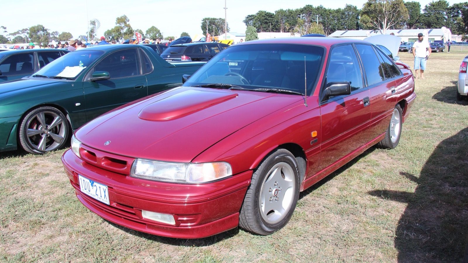 Red HSV VP ClubSport sedan, front three-quarter view