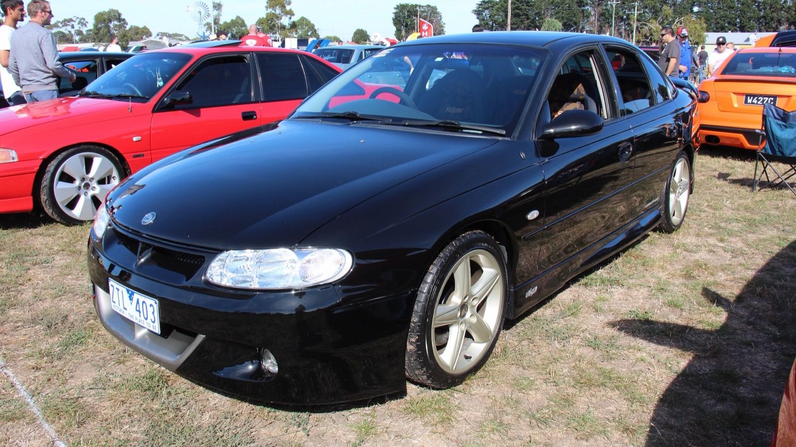 Black HSV VT ClubSport sedan, front three-quarter view