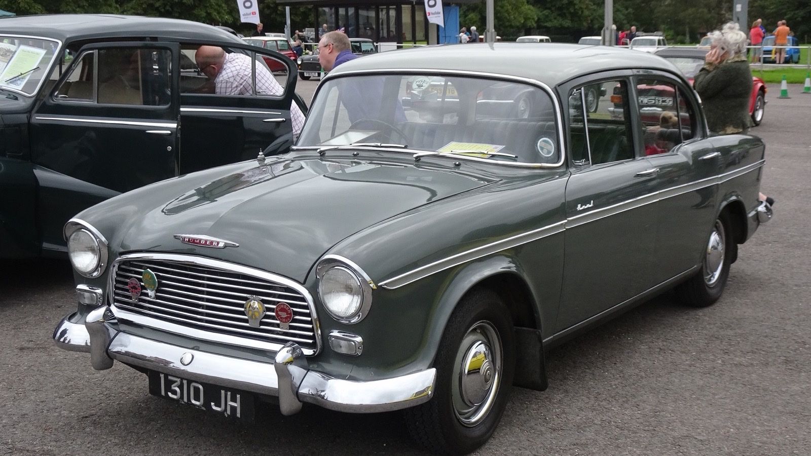 Grey 1960 Humber Hawk Series II saloon at a classic car show, front three-quarter view