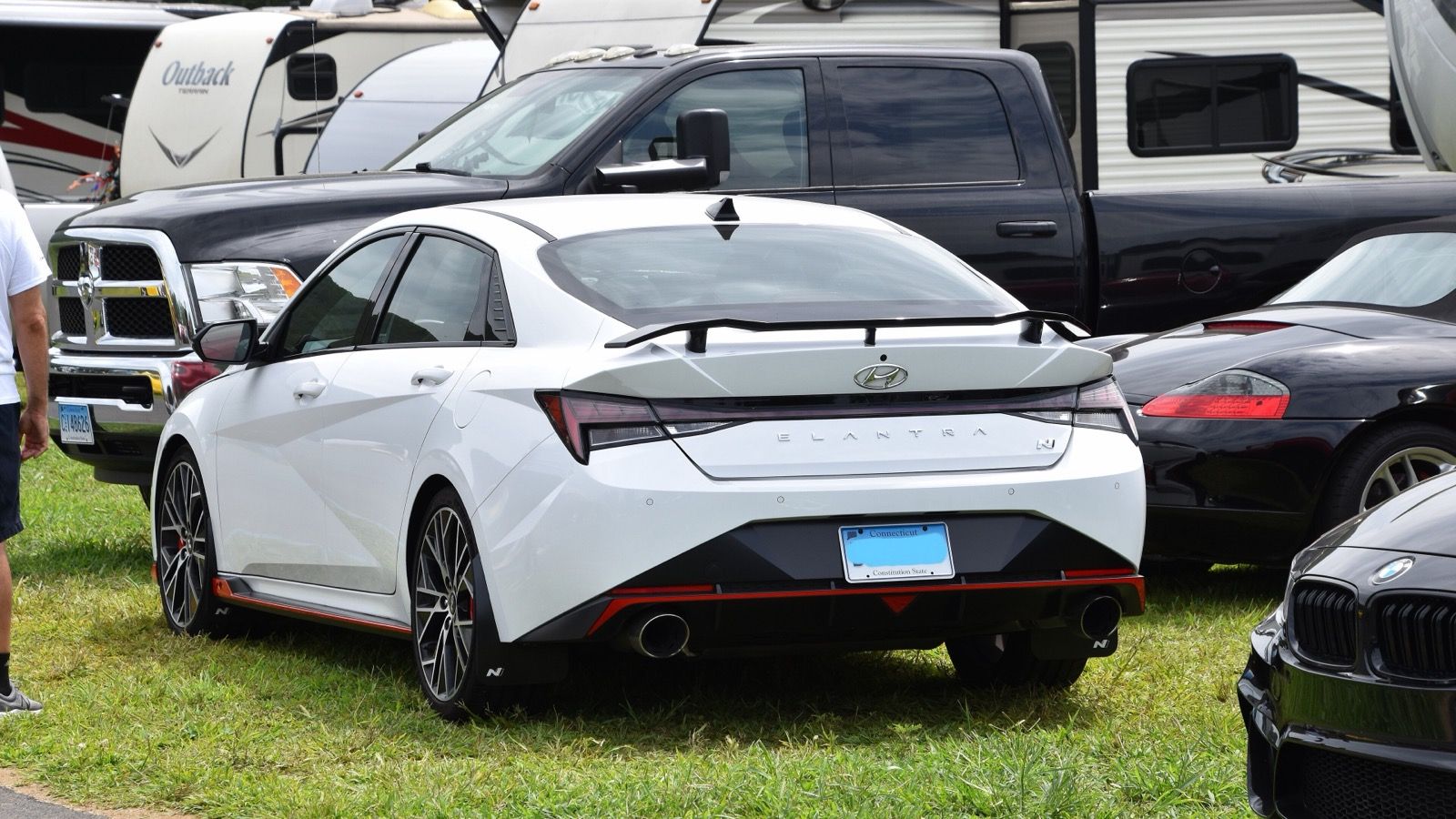 2022 Hyundai Elantra N — performance sedan, front three-quarter view