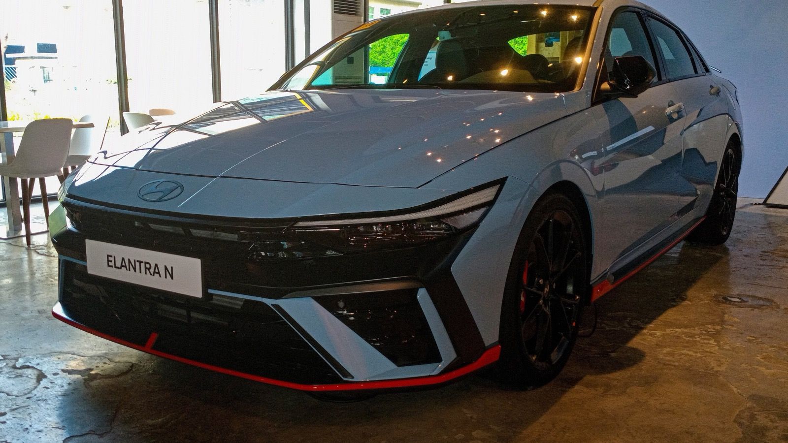 2024 Hyundai Elantra N — 2.0T in Performance Blue, front three-quarter view