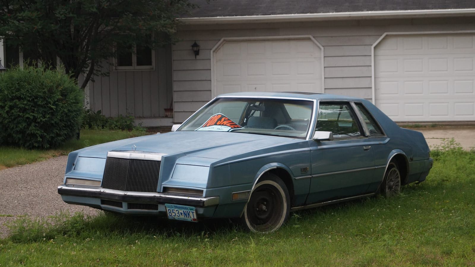 Light blue 1981 Imperial Frank Sinatra Edition coupe, front three-quarter view.