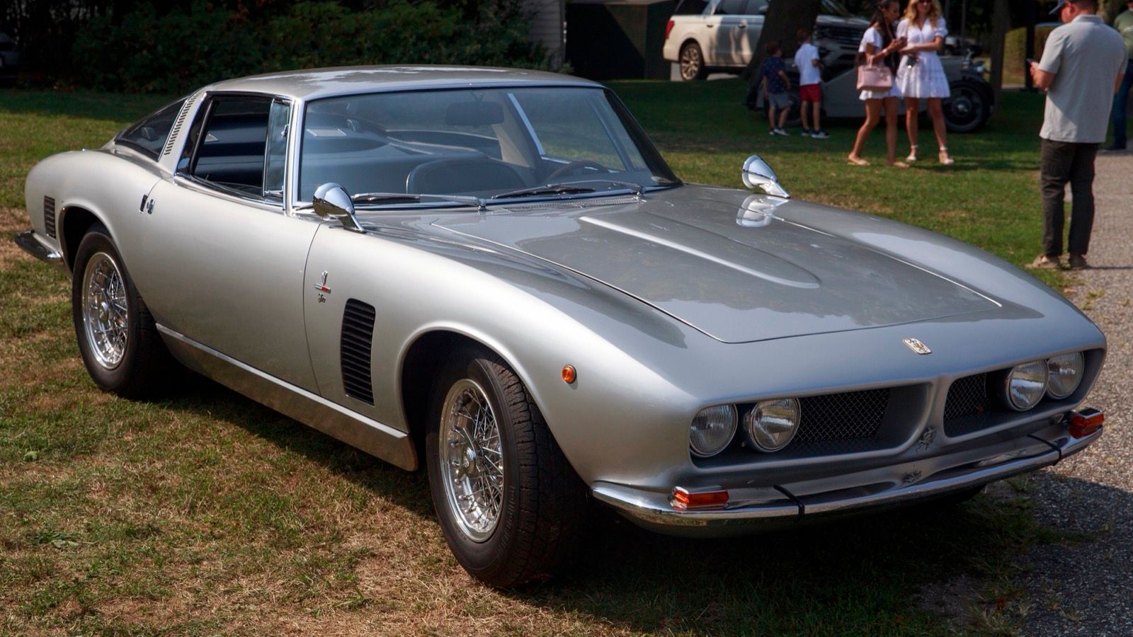 Silver 1967 Iso Grifo GL 350 Series I coupe, front three-quarter view