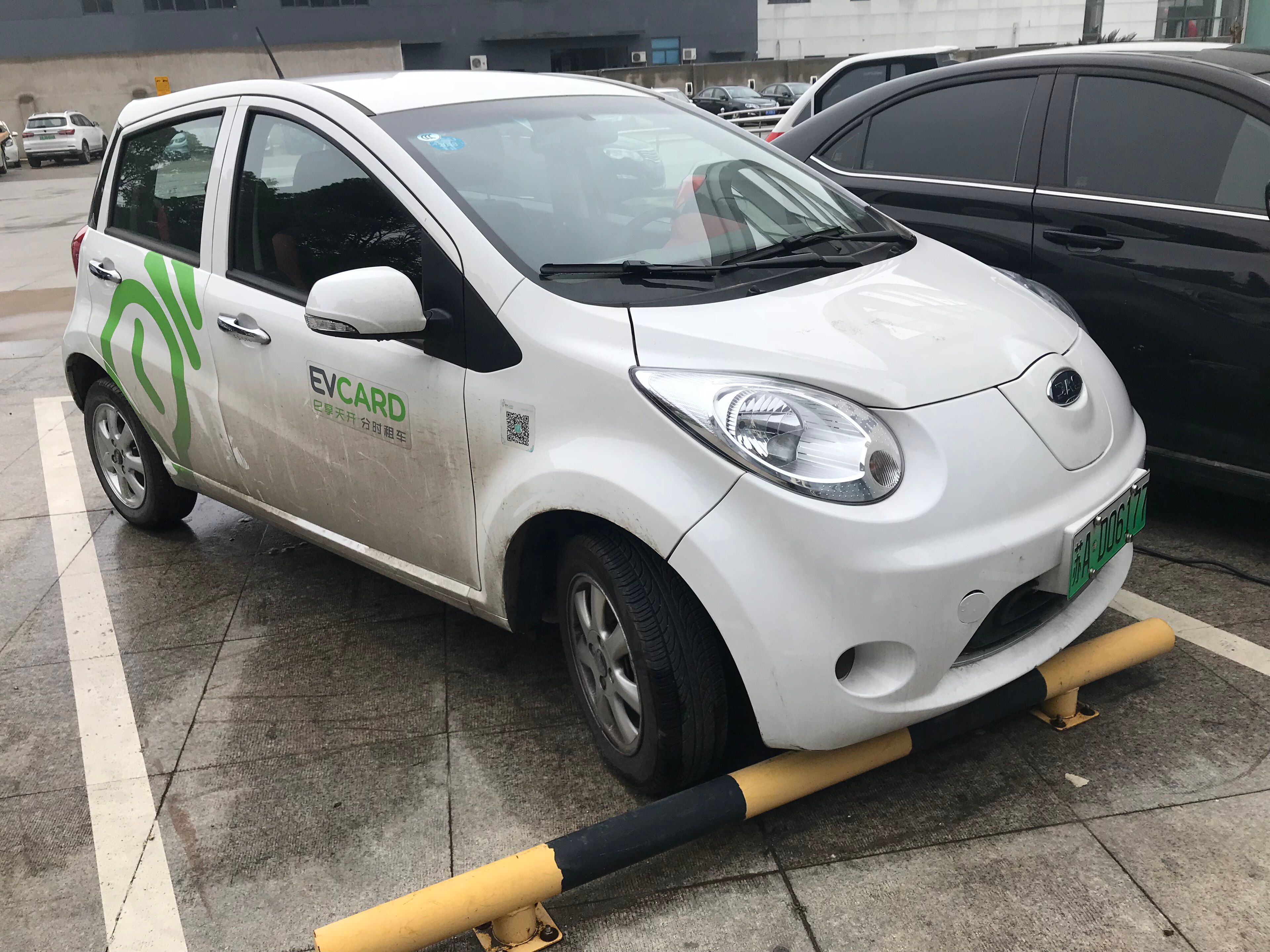 JAC iEV6E electric city car, front three-quarter view